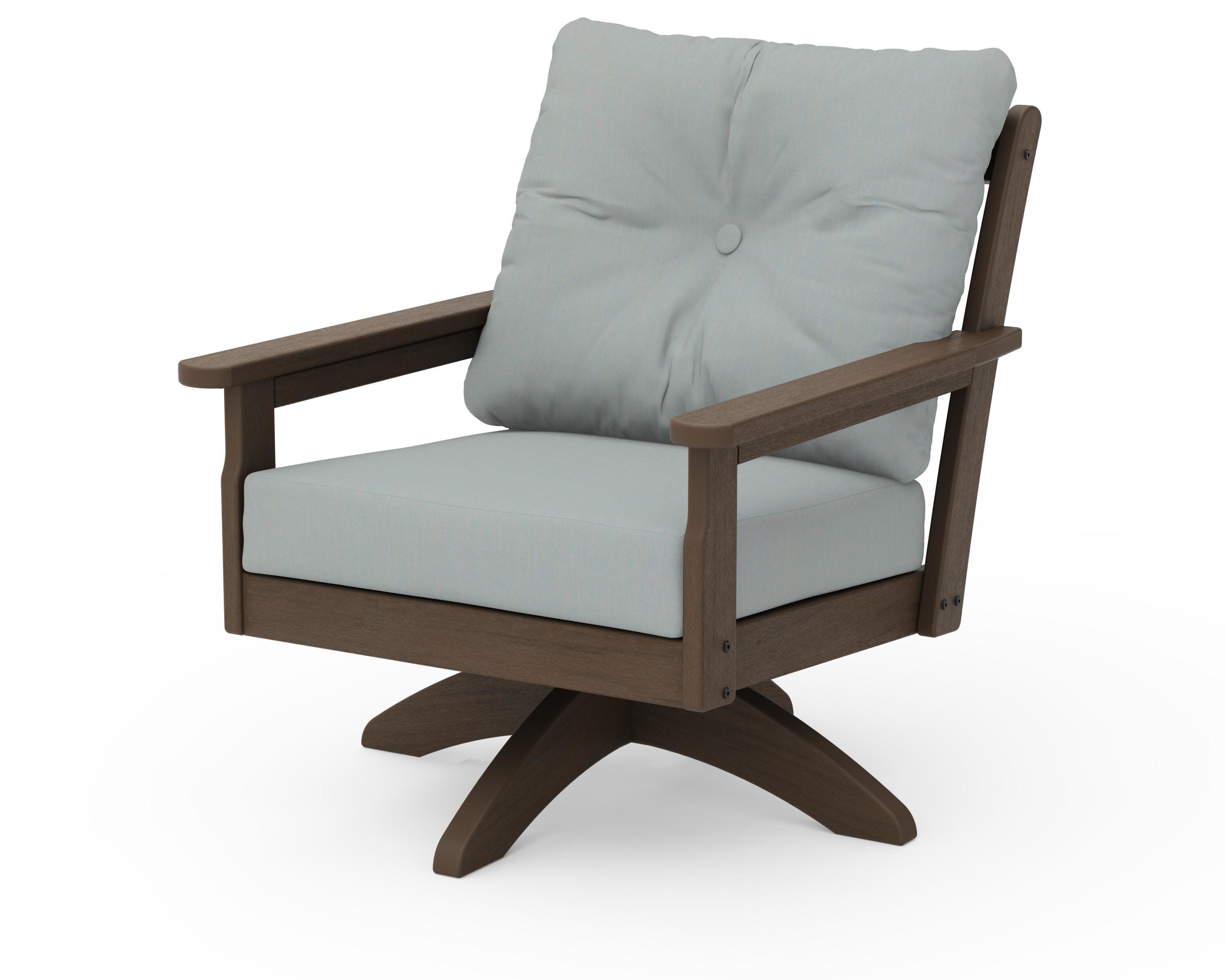Vineyard Deep Seating Swivel Chair in Kona / Spa