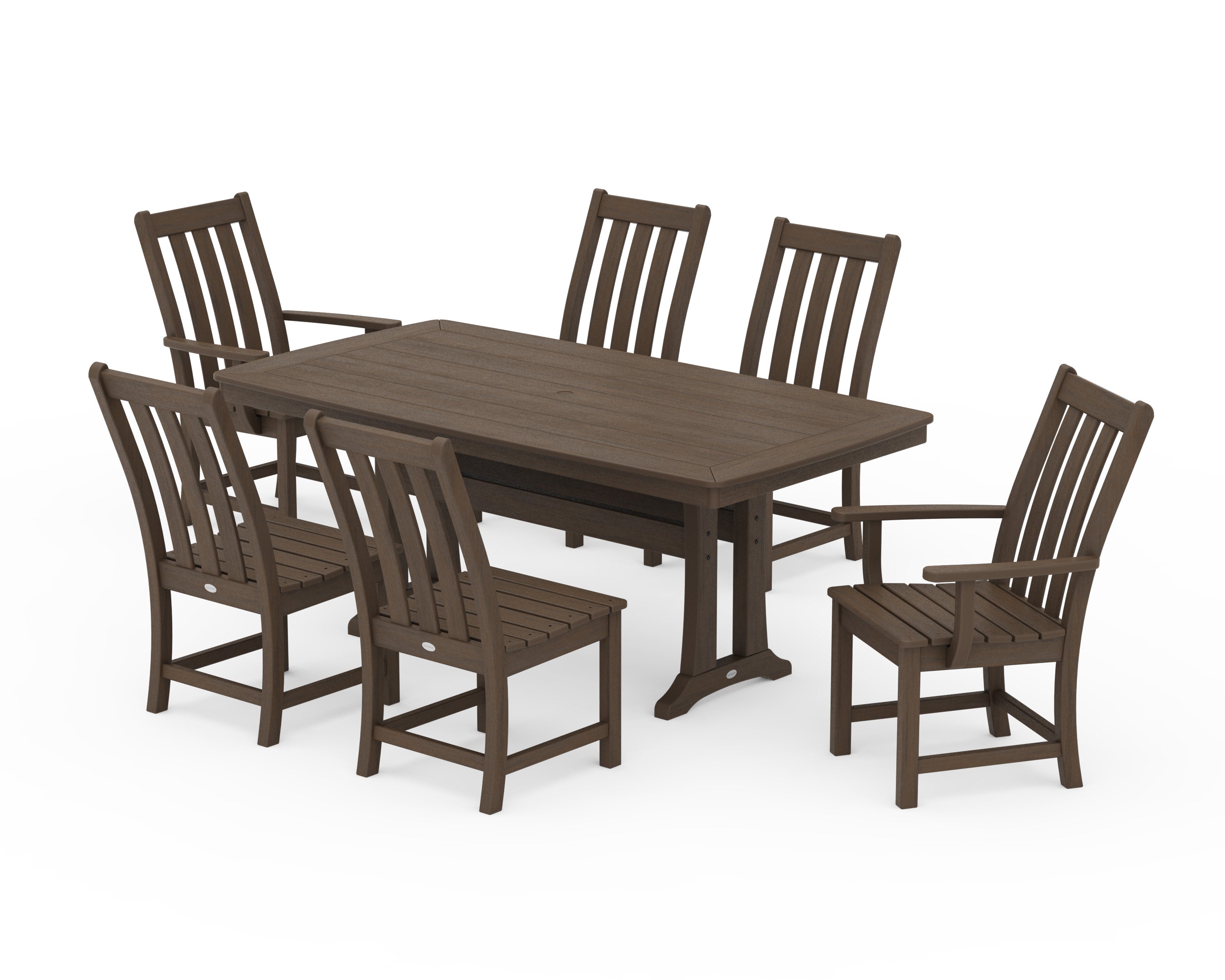 Vineyard 7-Piece Dining Set with Trestle Legs in Kona
