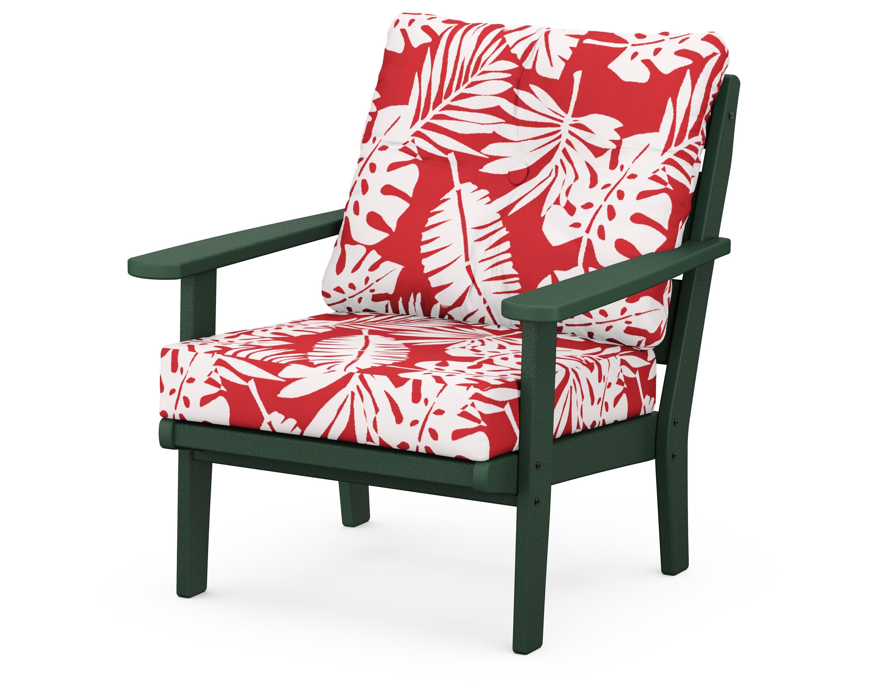 Lakeside Deep Seating Chair in Green / Leaf Crimson