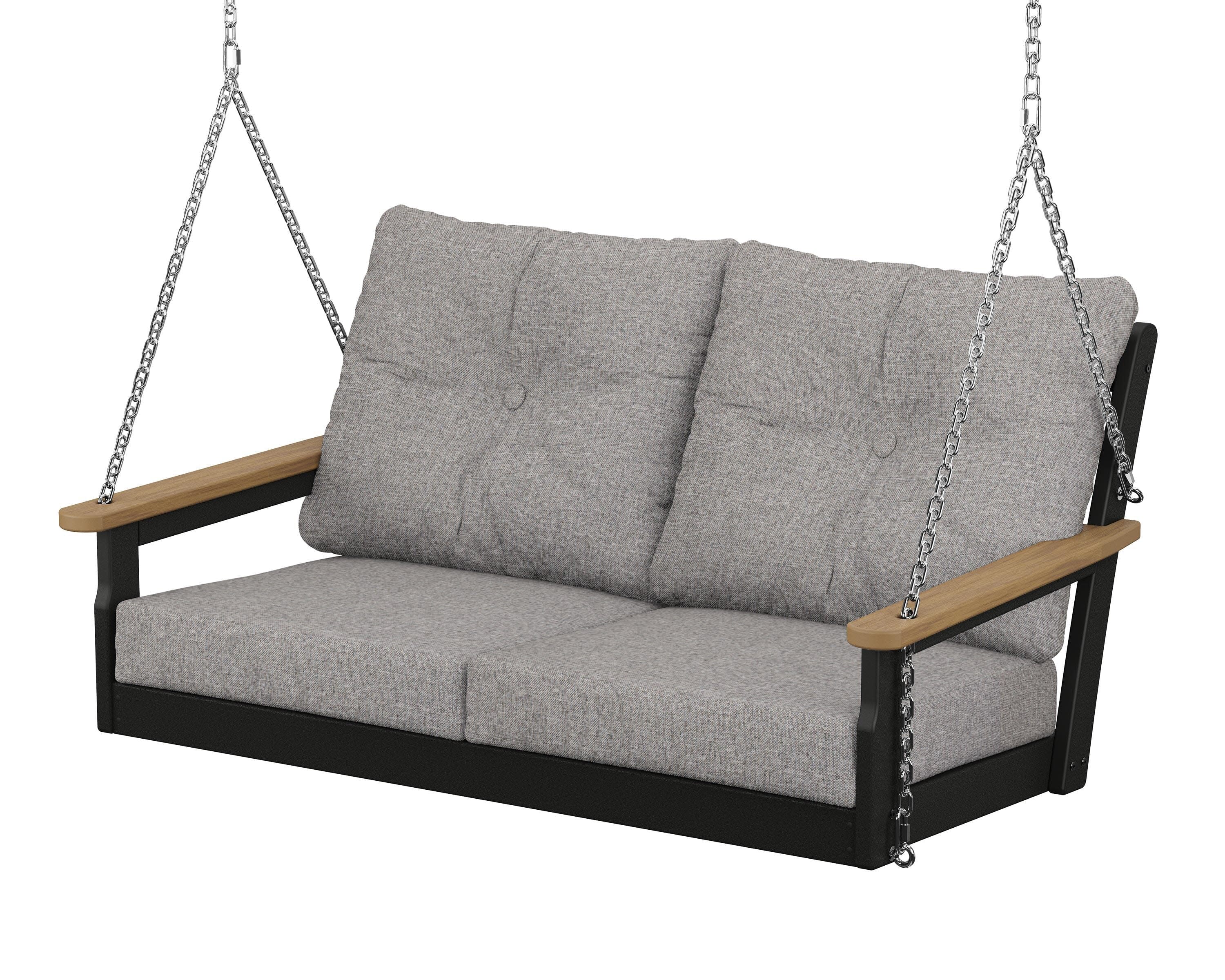 Vineyard Deep Seating Swing in Black / Natural / Grey Mist