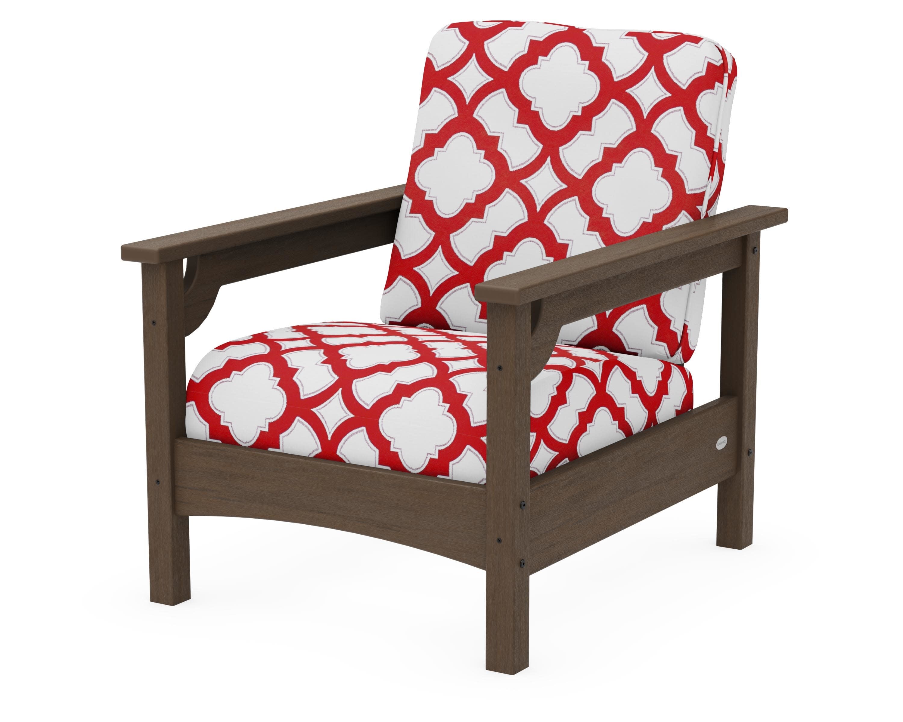 Club Chair in Kona / Trellis Crimson