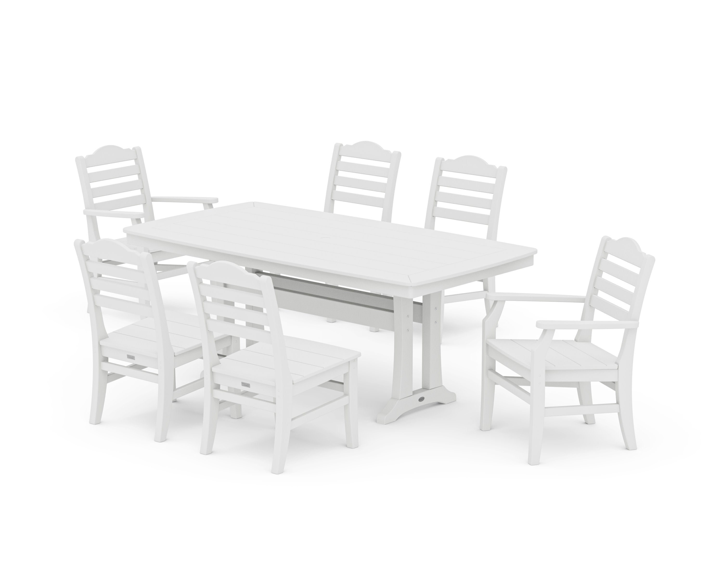 Savannah 7-Piece Dining Set with Trestle Legs in White