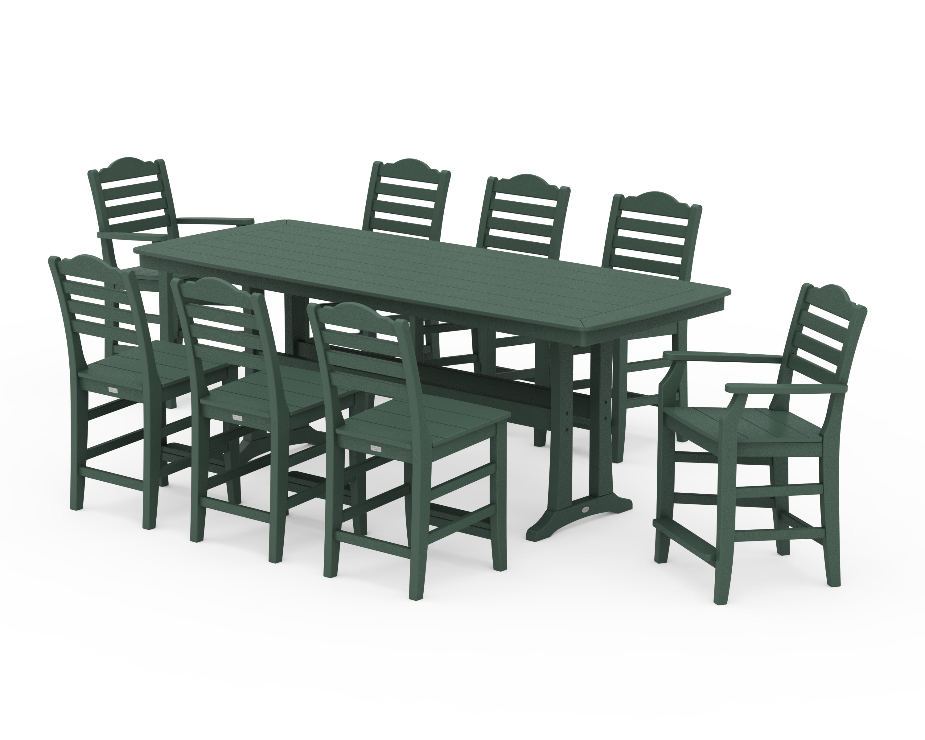 Savannah 9-Piece Counter Set with Trestle Legs in Green