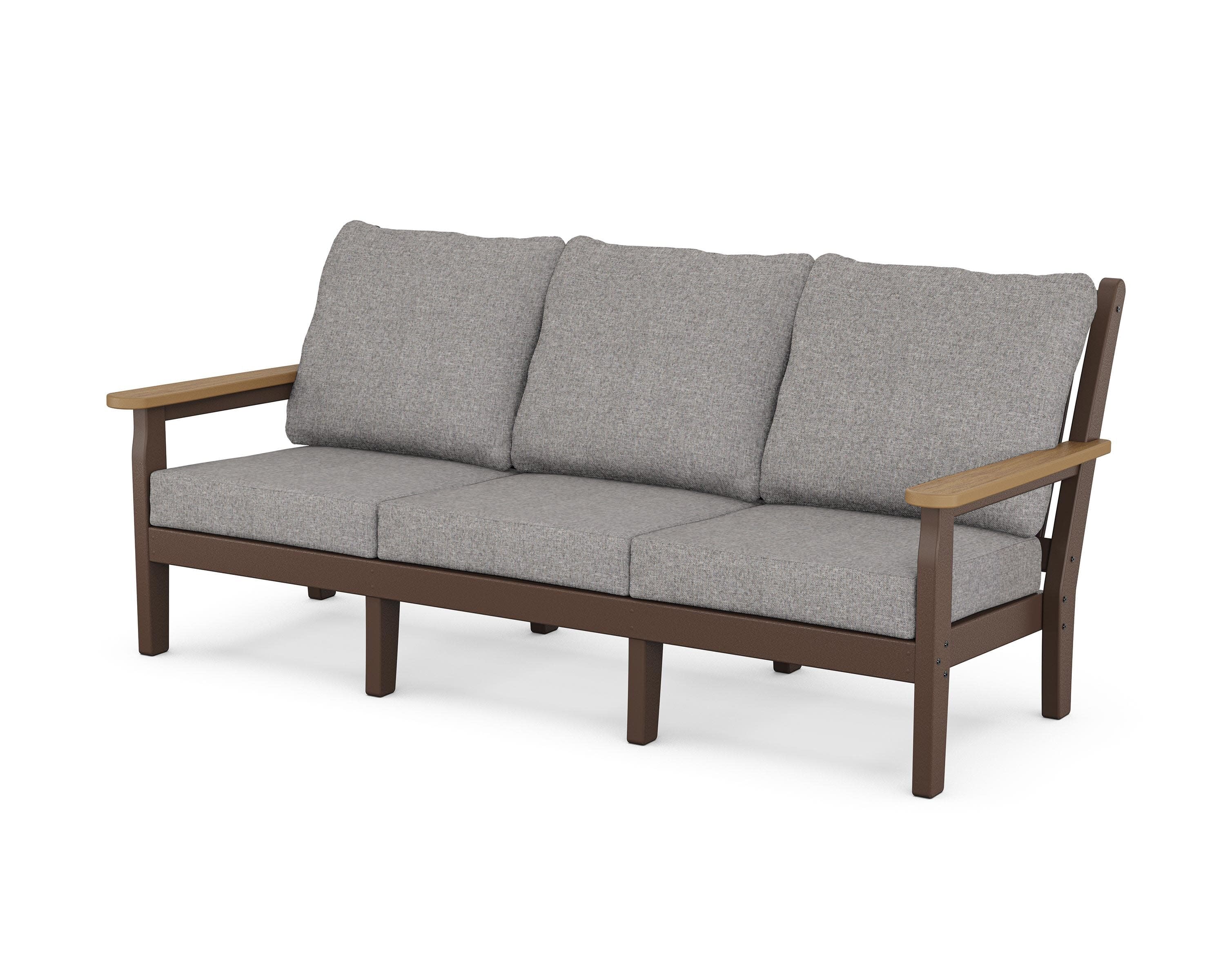 Chippendale Deep Seating Sofa in Mahogany / Natural / Grey Mist