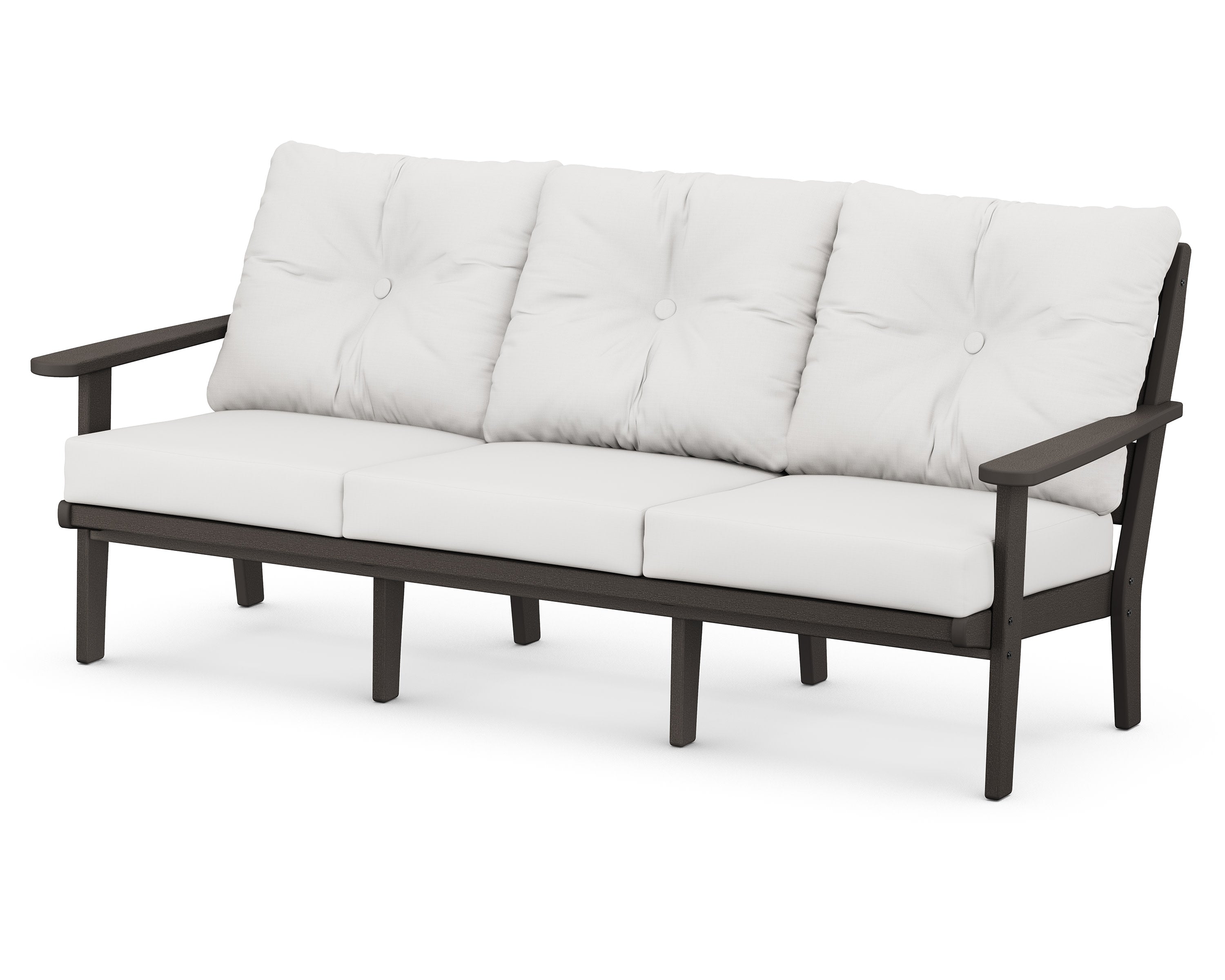 Lakeside Deep Seating Sofa in Vintage Coffee / Natural Linen