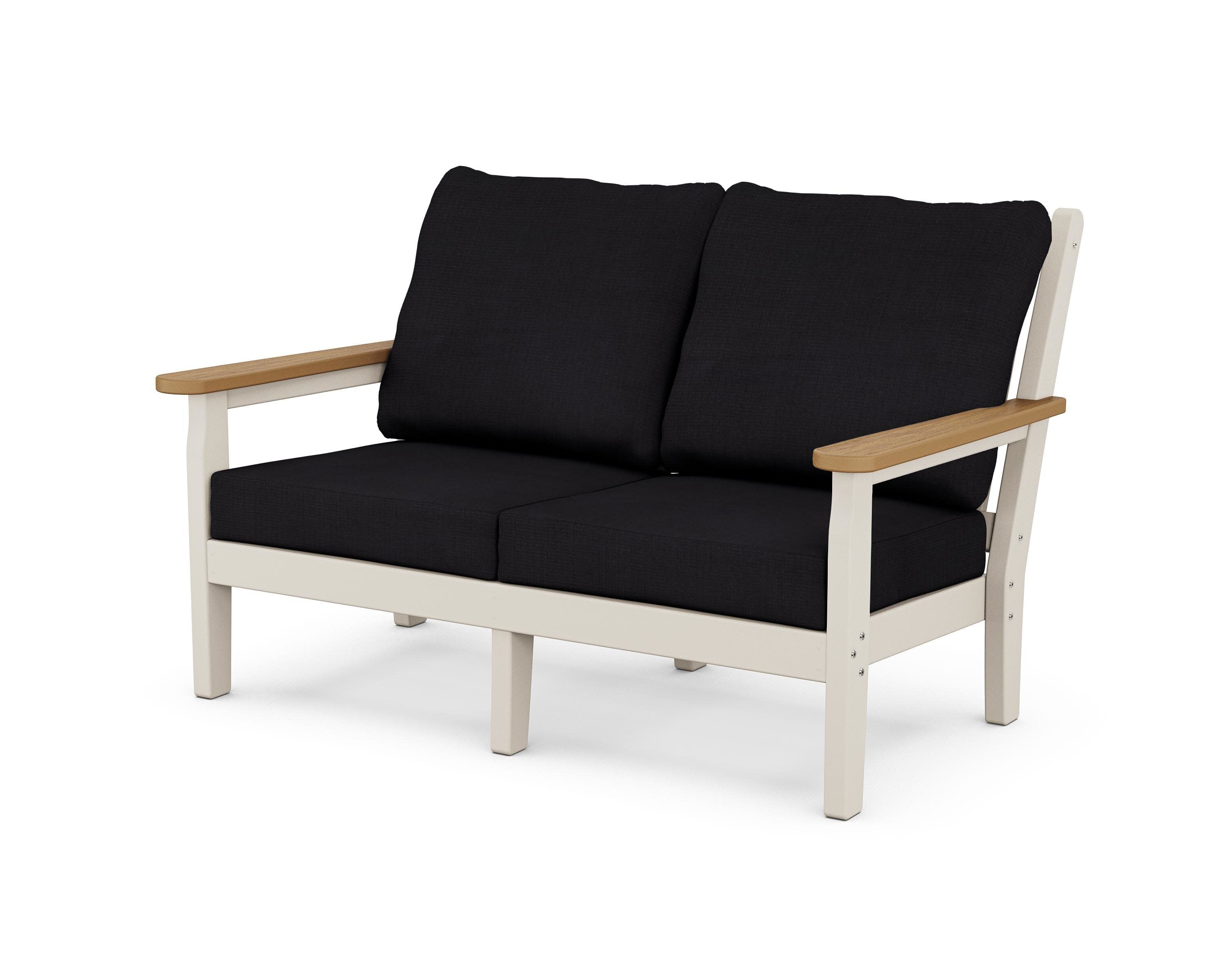Chippendale Deep Seating Loveseat in Sand / Natural / Midnight Linen