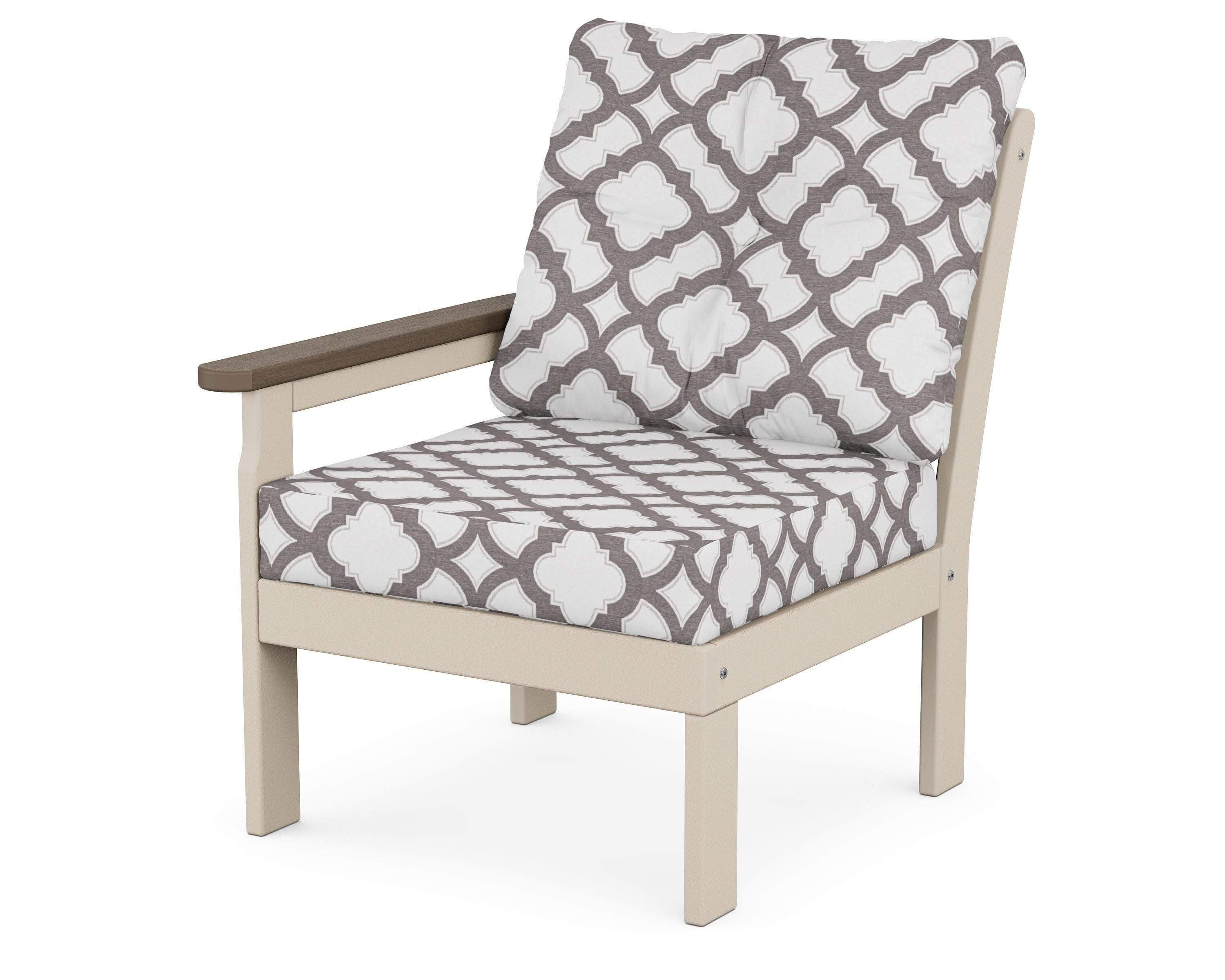 Vineyard Modular Left Arm Chair in Sand / Kona / Trellis Grey Mist