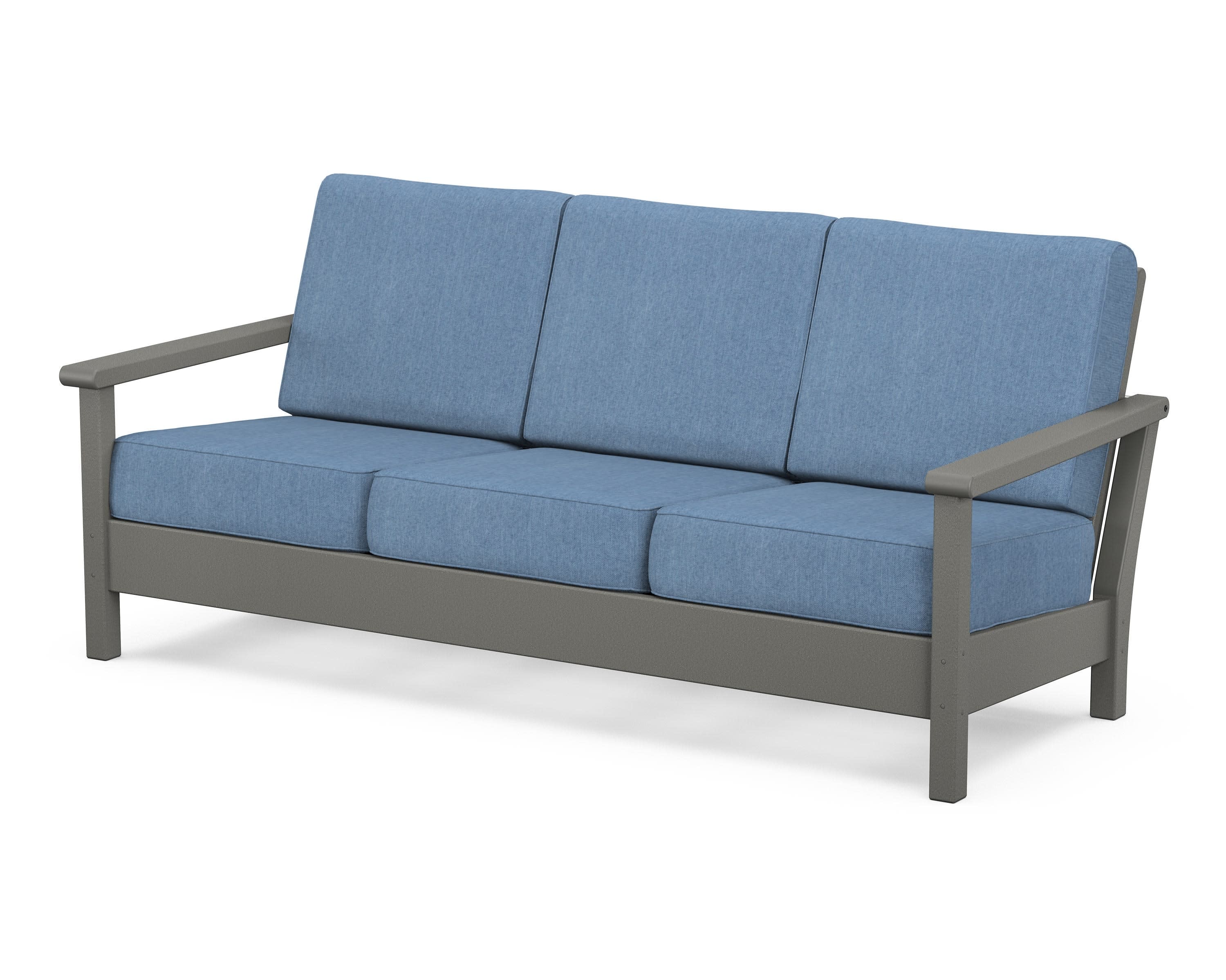 Harbour Deep Seating Sofa in Slate Grey / Sky Blue