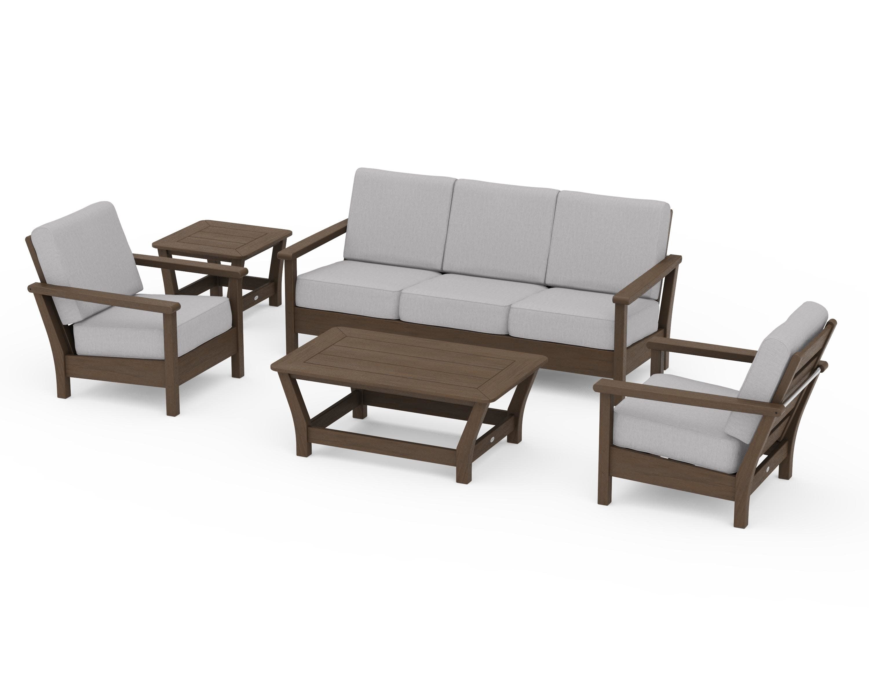 Harbour 5-Piece Deep Seating Set in Kona / Granite
