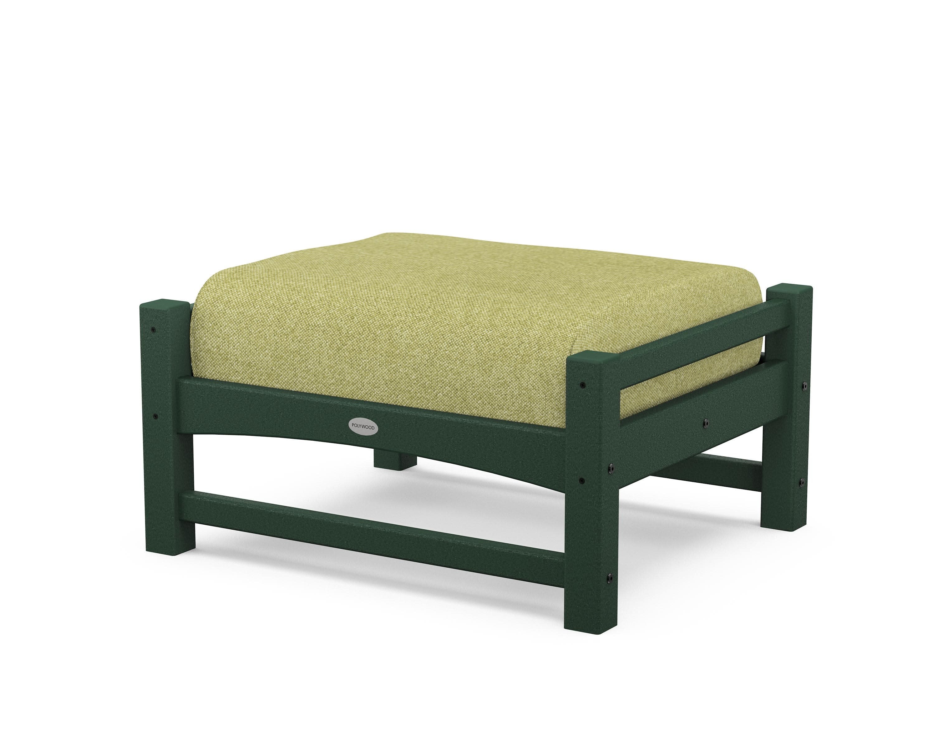 Club Ottoman in Green / Chartreuse Boucle