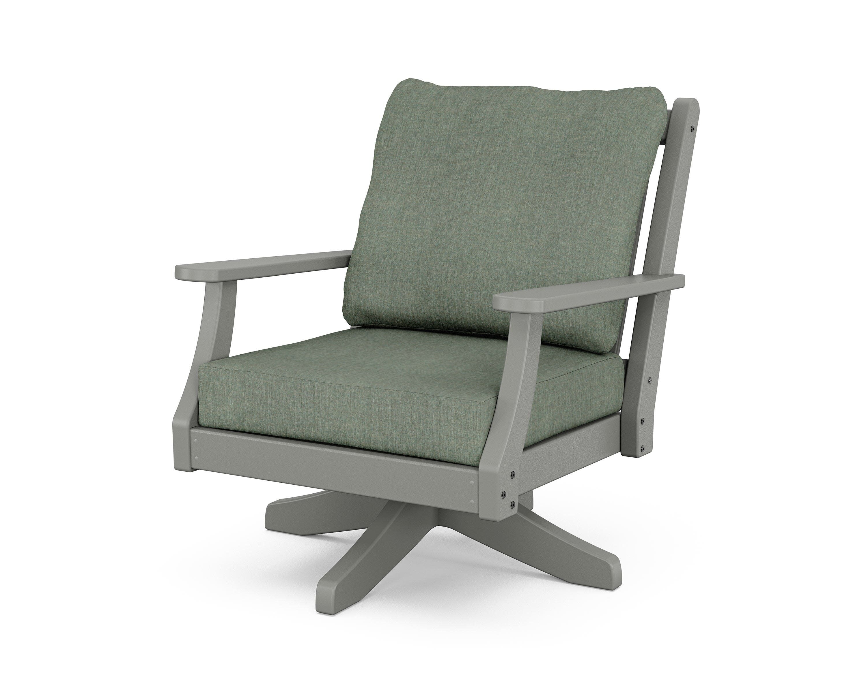 Wovendale Deep Seating Swivel Chair in Slate Grey / Cast Sage