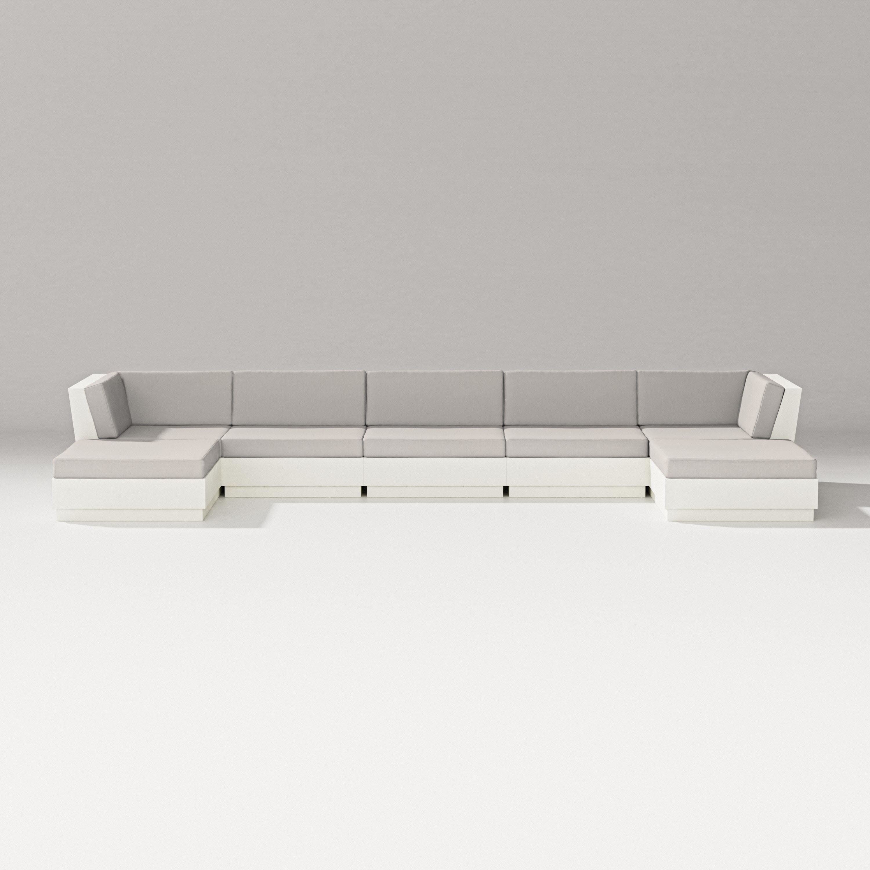 Elevate 7-Piece Double Chaise Sectional in Vintage White / Cast Ash