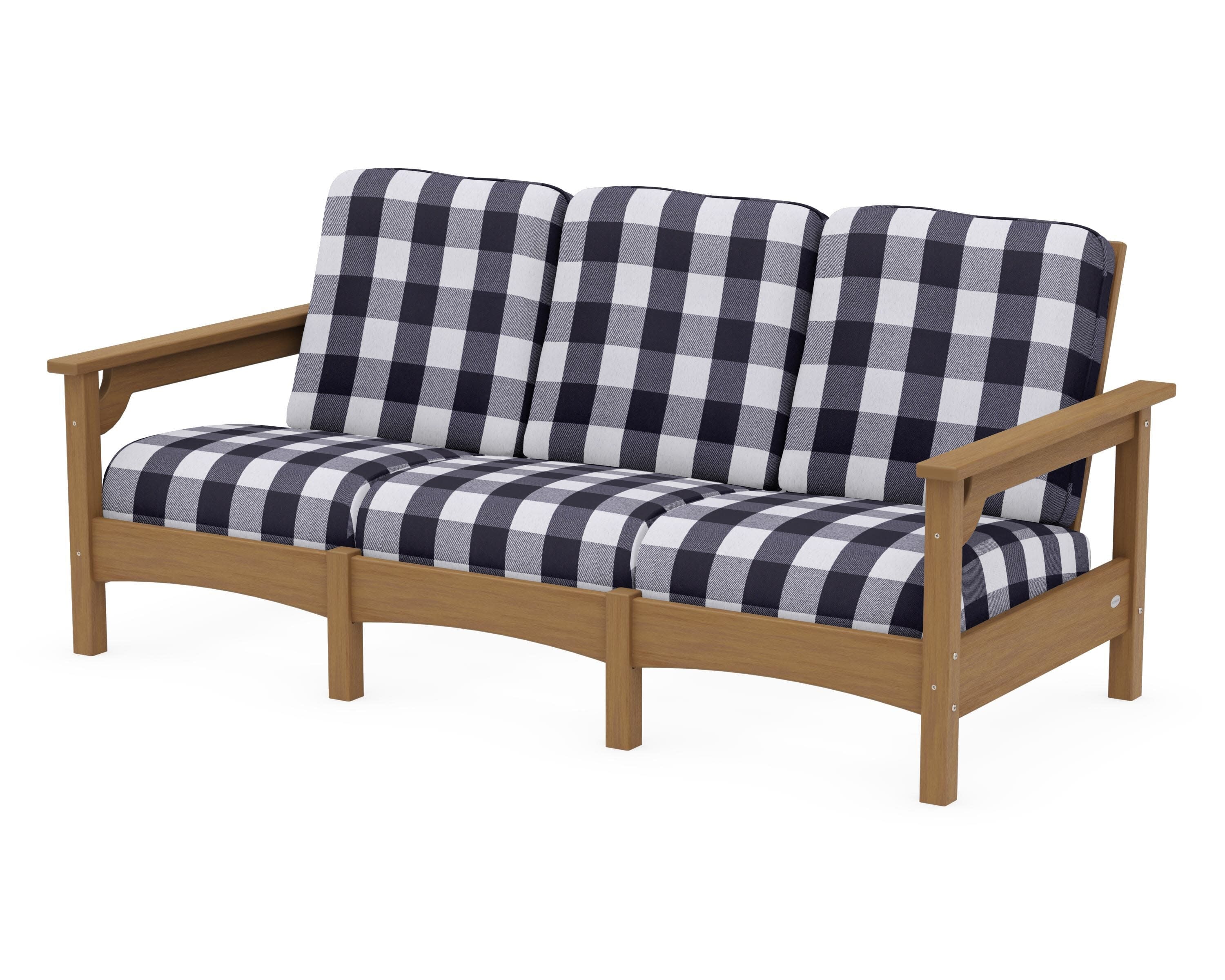 Club Sofa in Natural / Buffalo Plaid Navy