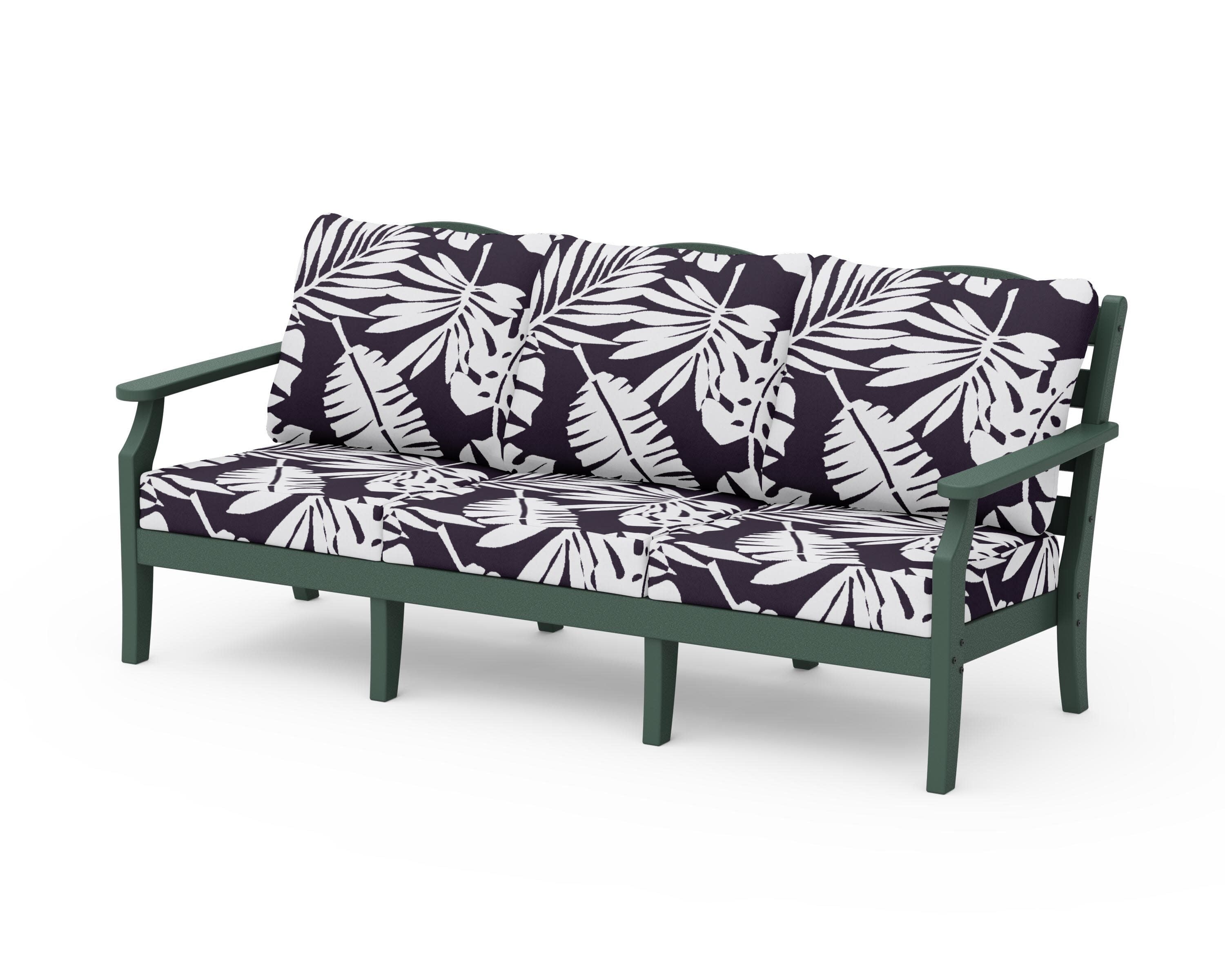 Savannah Deep Seating Sofa in Green / Leaf Navy