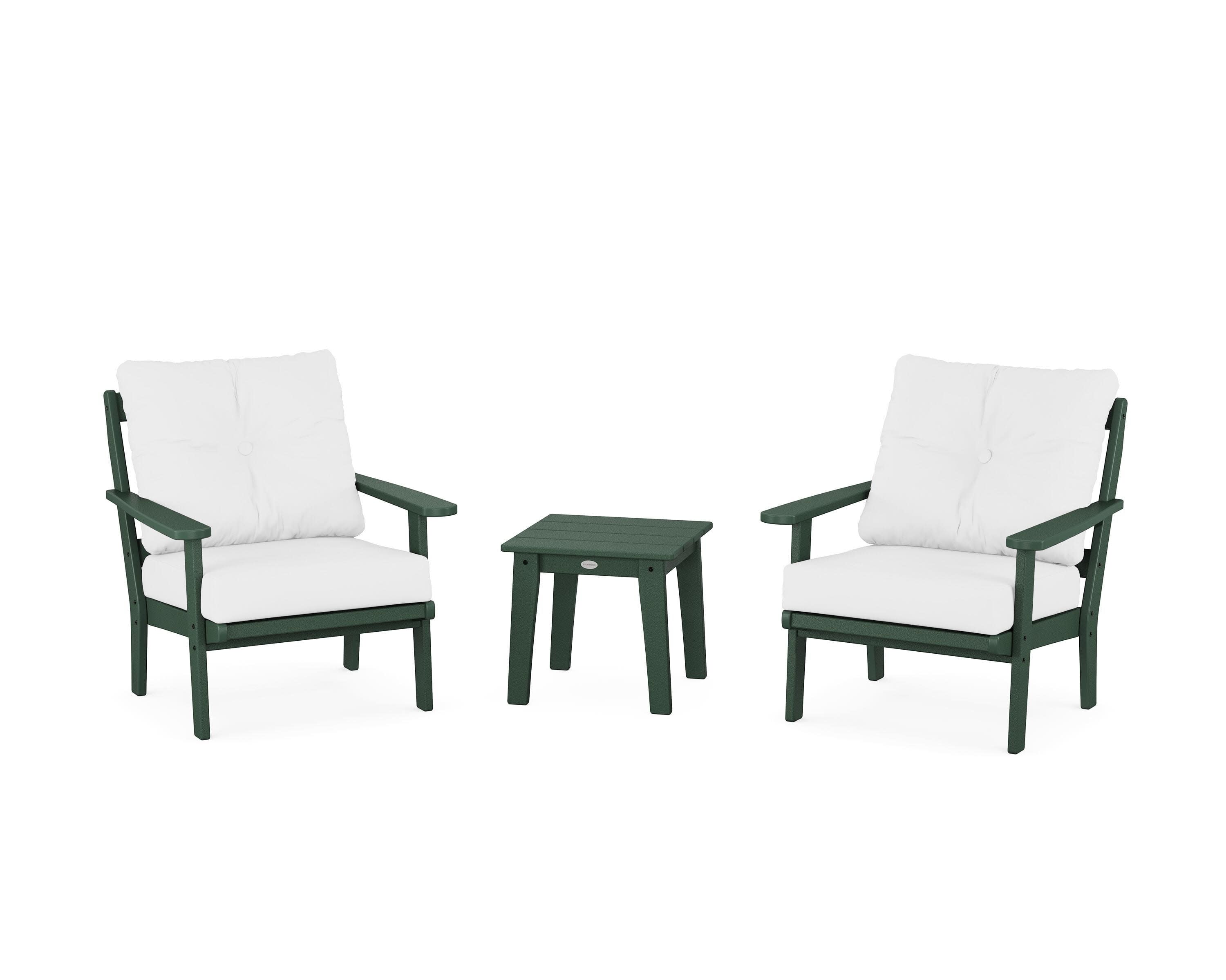 Mission 3-Piece Deep Seating Set in Green / Natural