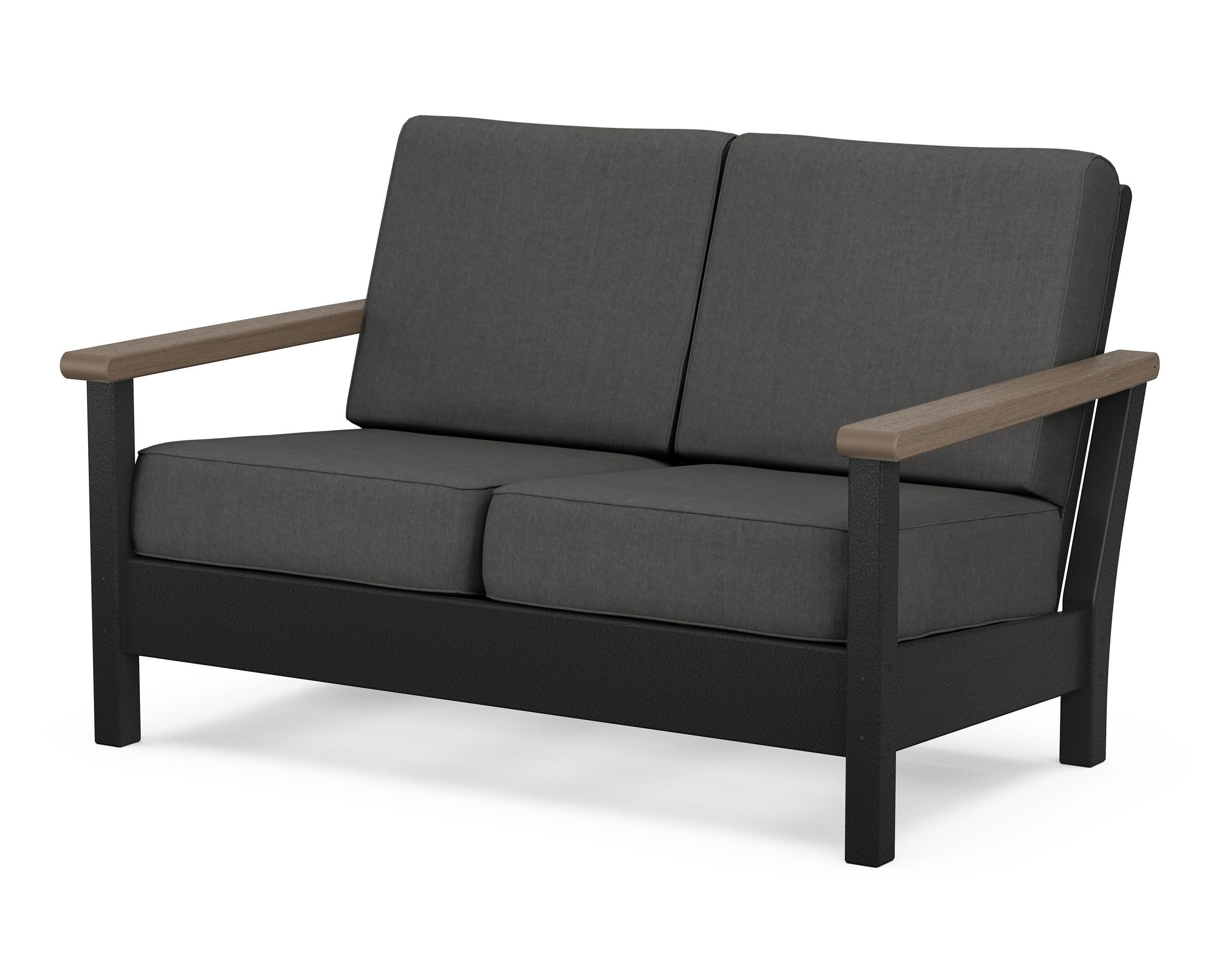 Harbour Deep Seating Loveseat in Black / Kona / Spectrum Carbon