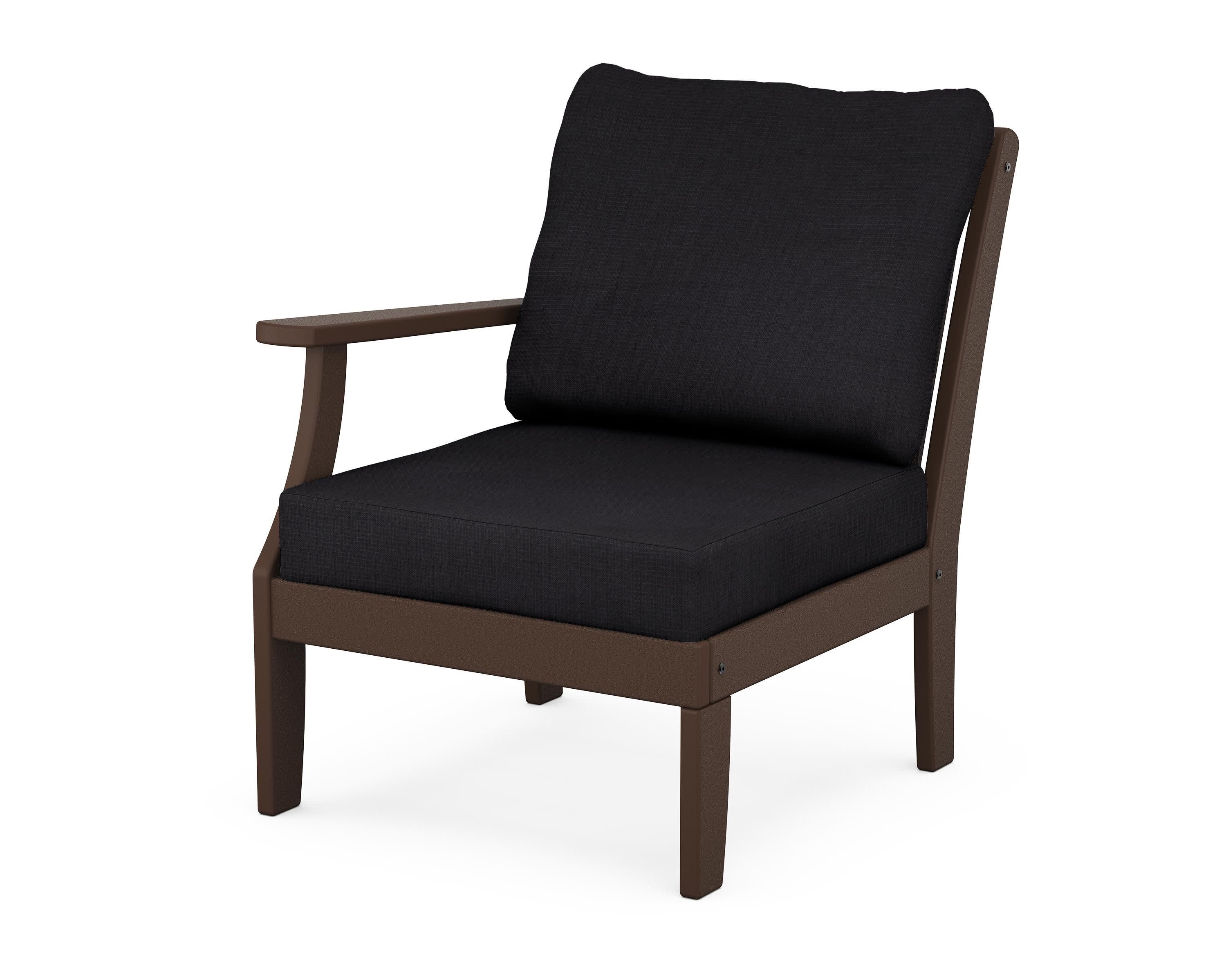 Braxton Modular Left Arm Chair in Mahogany / Midnight Linen