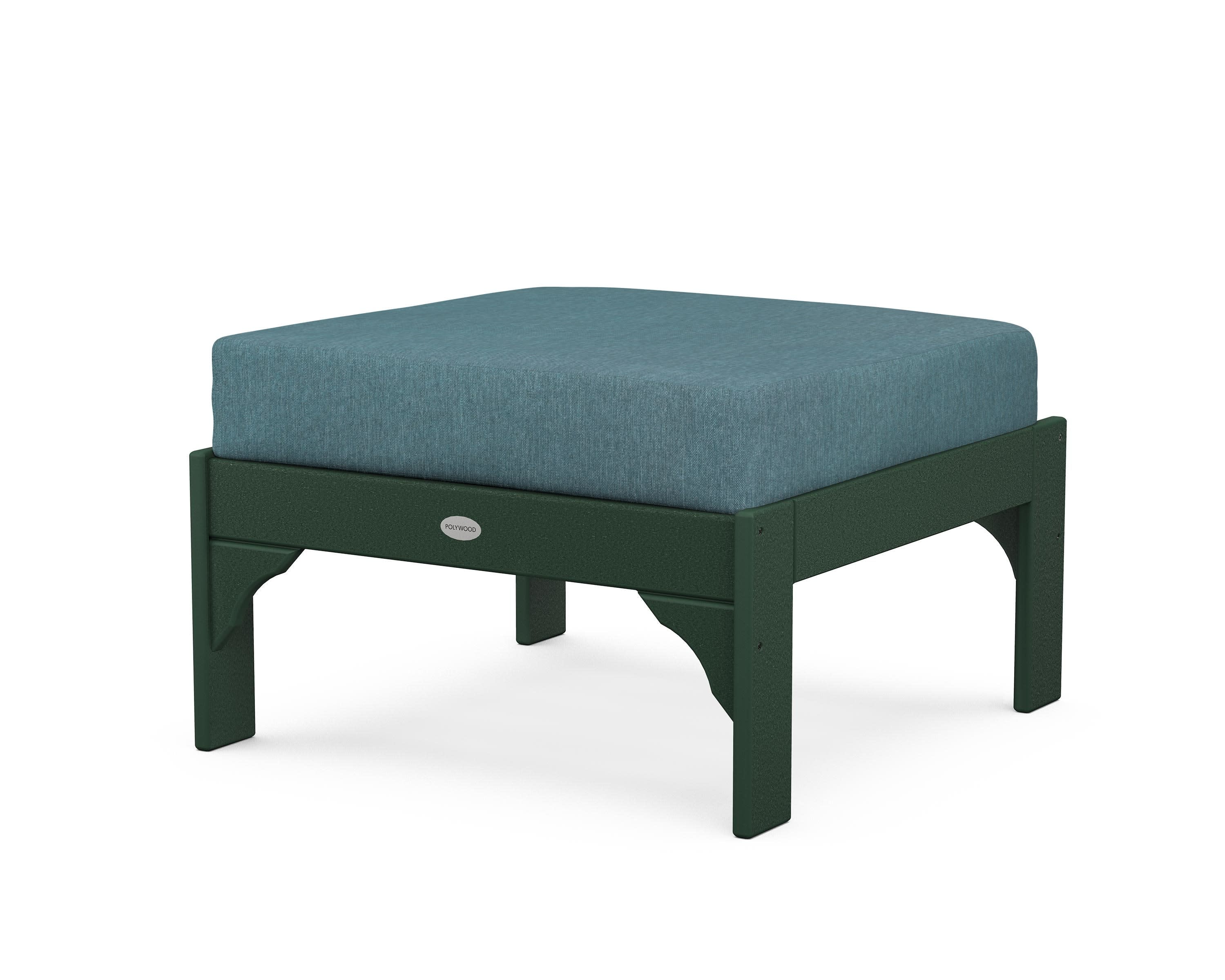 Vineyard Deep Seating Ottoman in Green / Ocean Teal