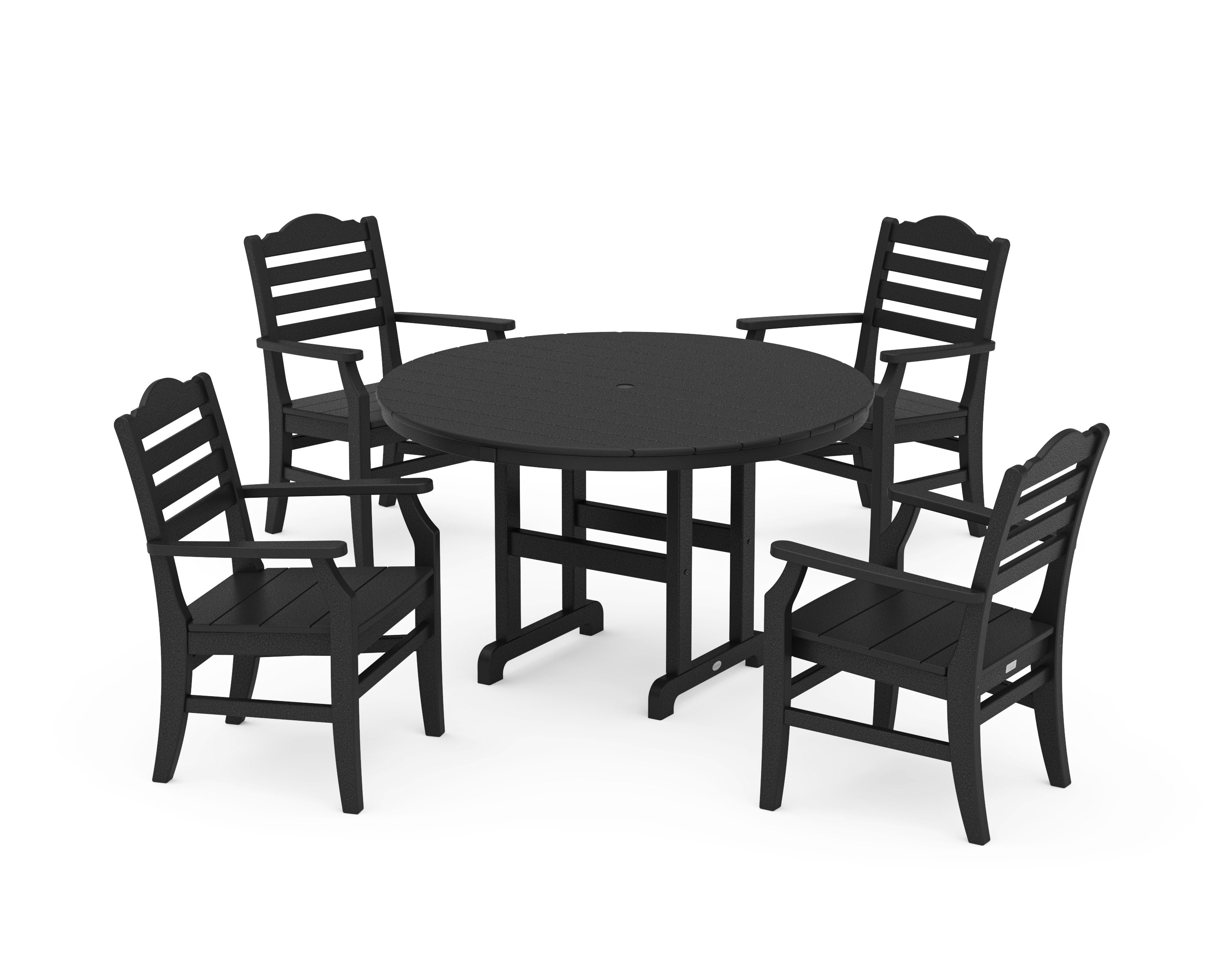 Savannah 5-Piece Round Farmhouse Dining Set in Black