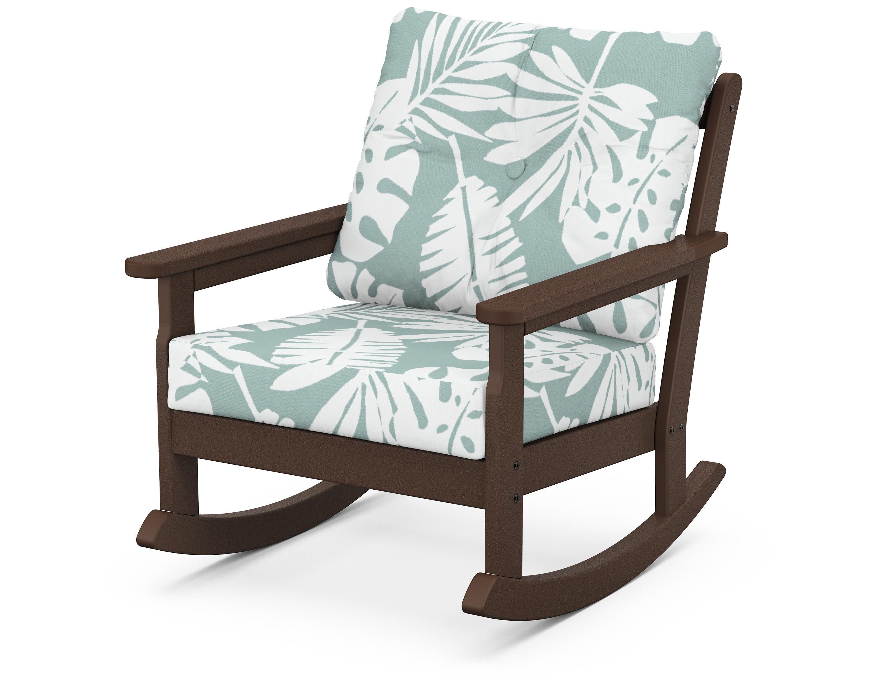 Vineyard Deep Seating Rocking Chair in Mahogany / Leaf Glacier Spa