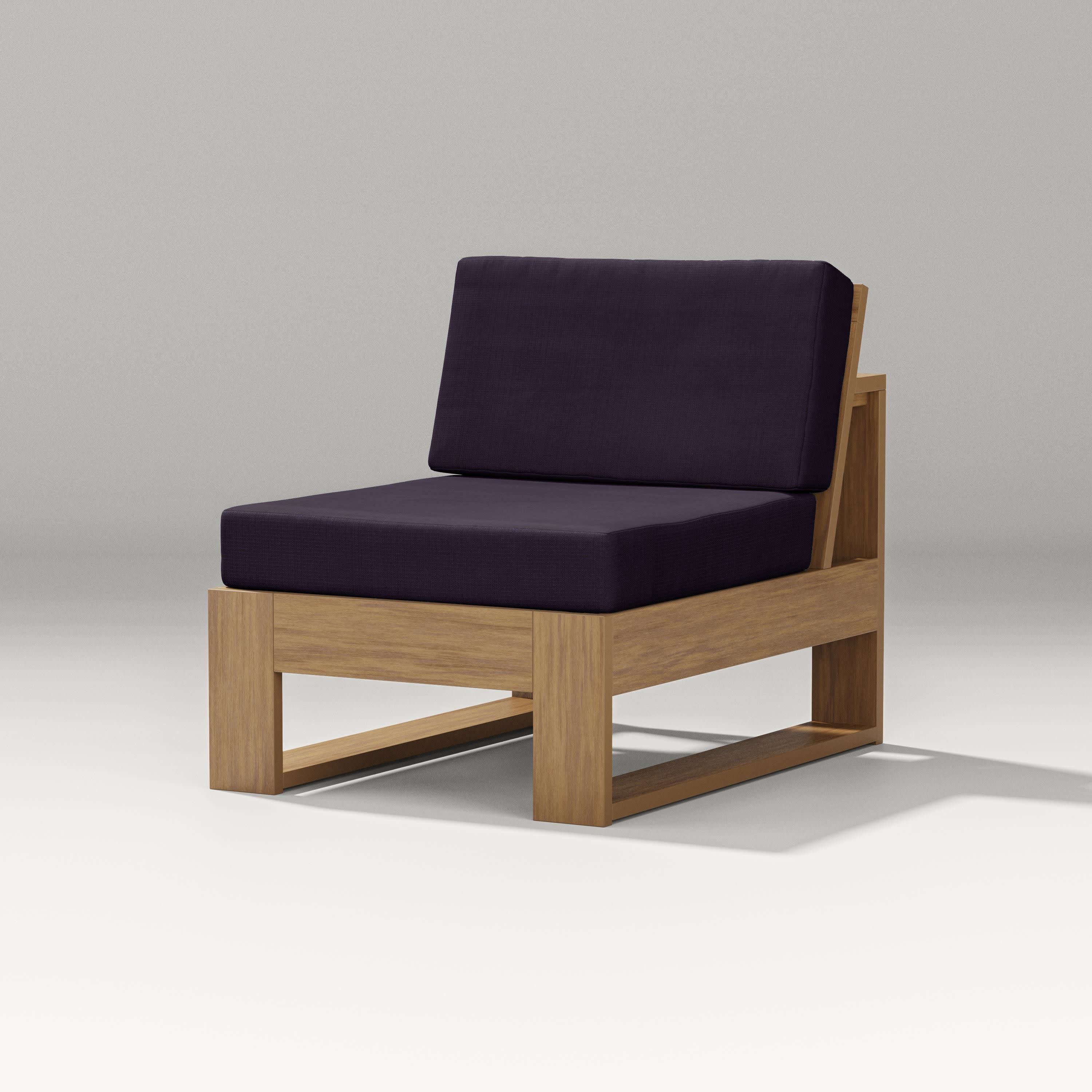 Latitude Modular Armless Chair in Natural / Navy Linen