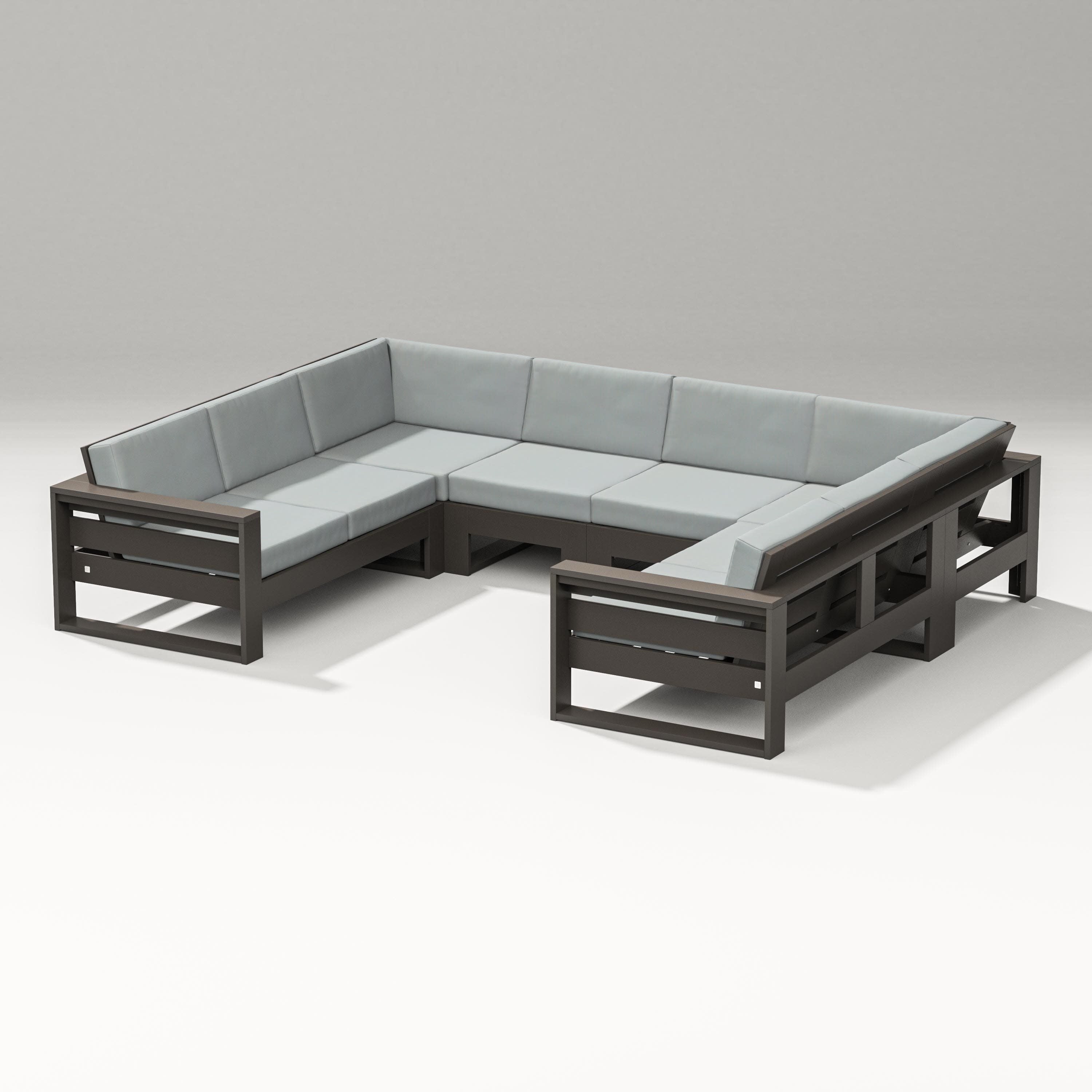 Latitude U-Shaped Sectional in Vintage Coffee / Spa