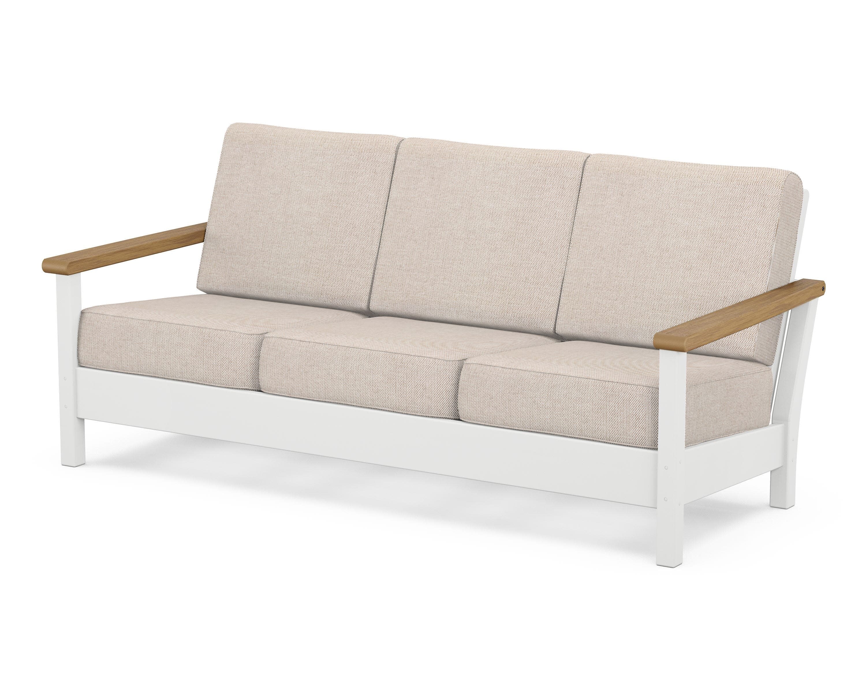 Harbour Deep Seating Sofa in White / Natural / Blend Linen