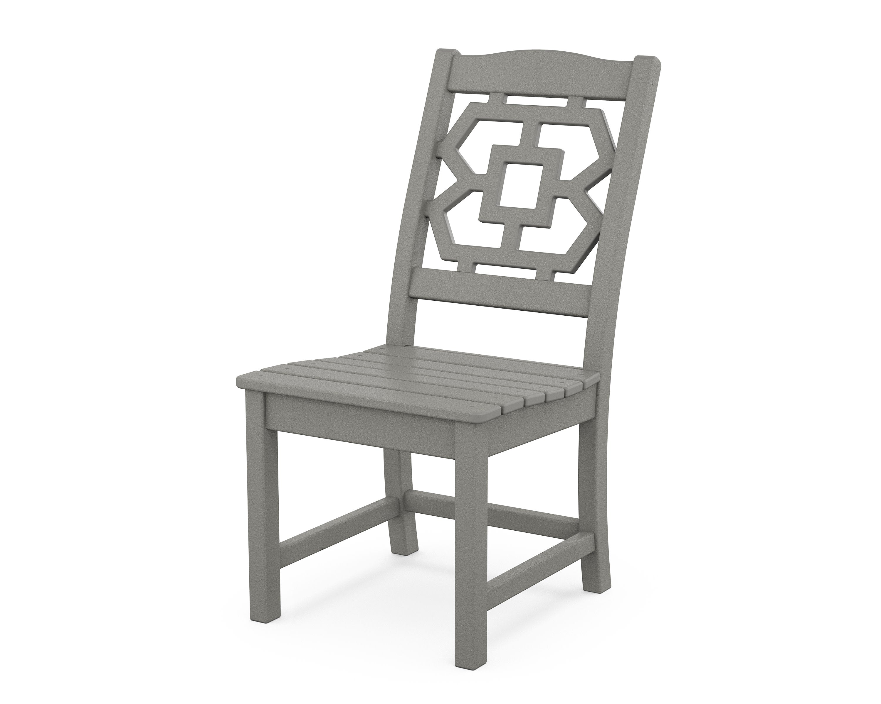 Chinoiserie Dining Side Chair in Slate Grey