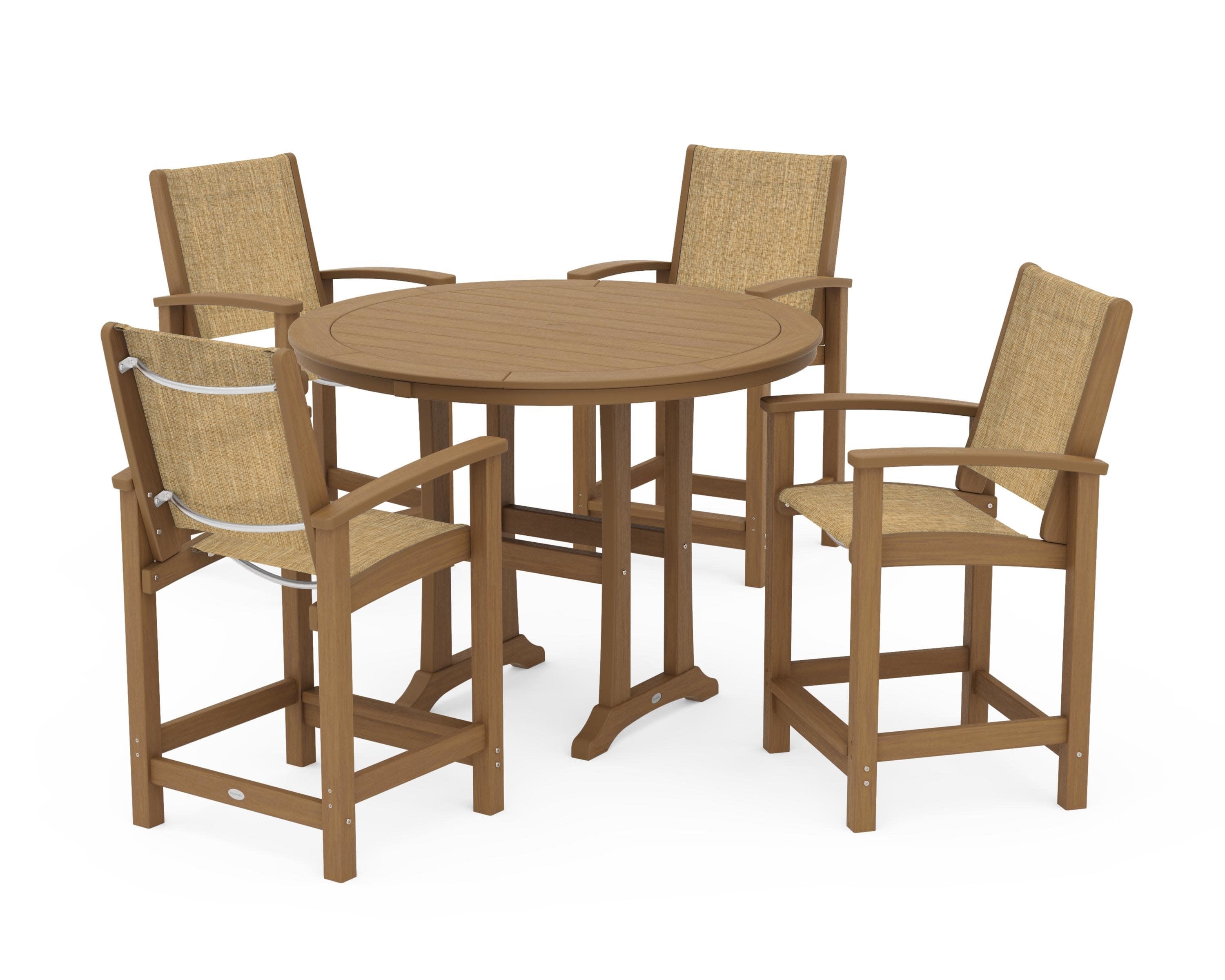 Coastal 5-Piece Counter Set in Natural / Burlap Sling