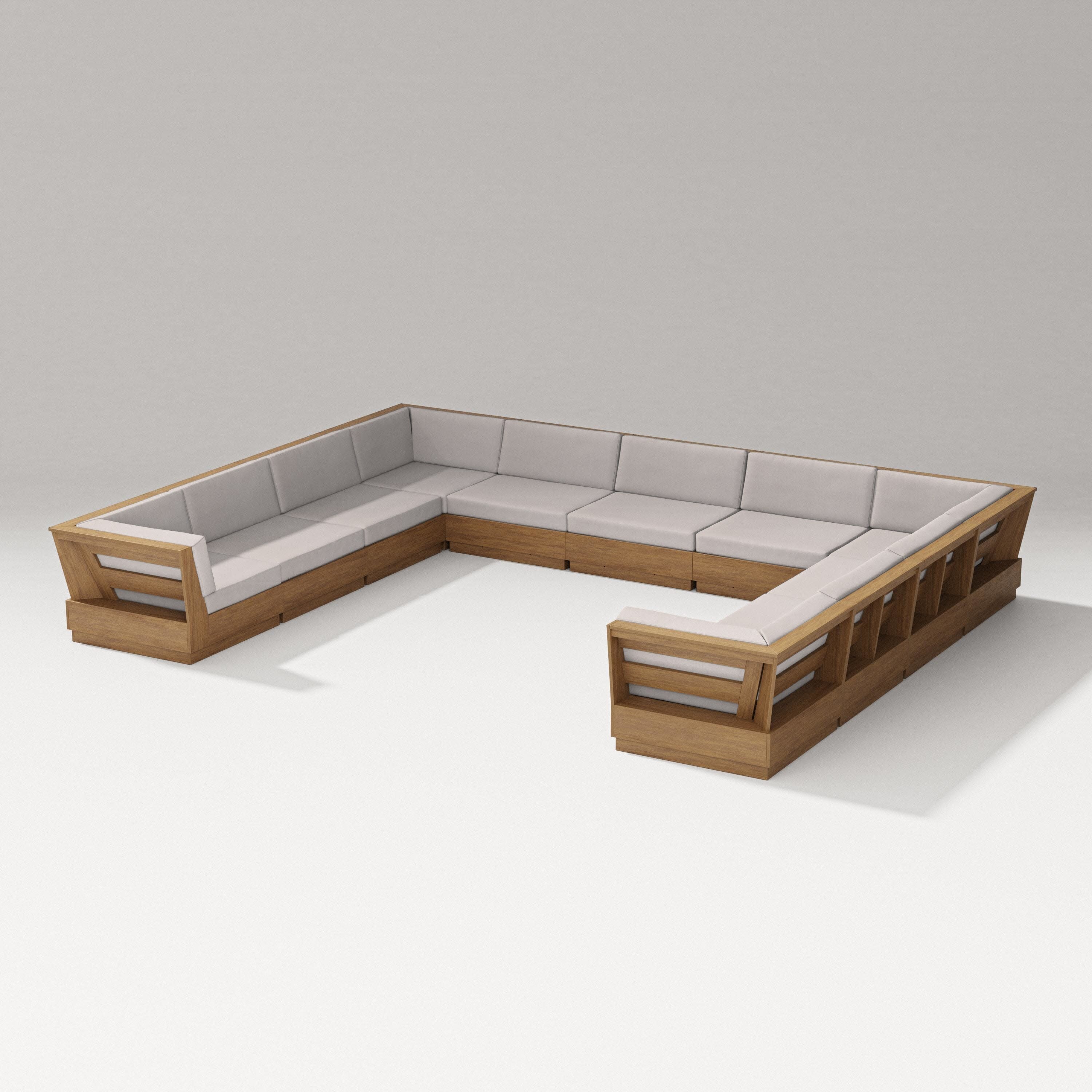 Elevate Large U-Shaped Sectional in Natural / Dune Burlap