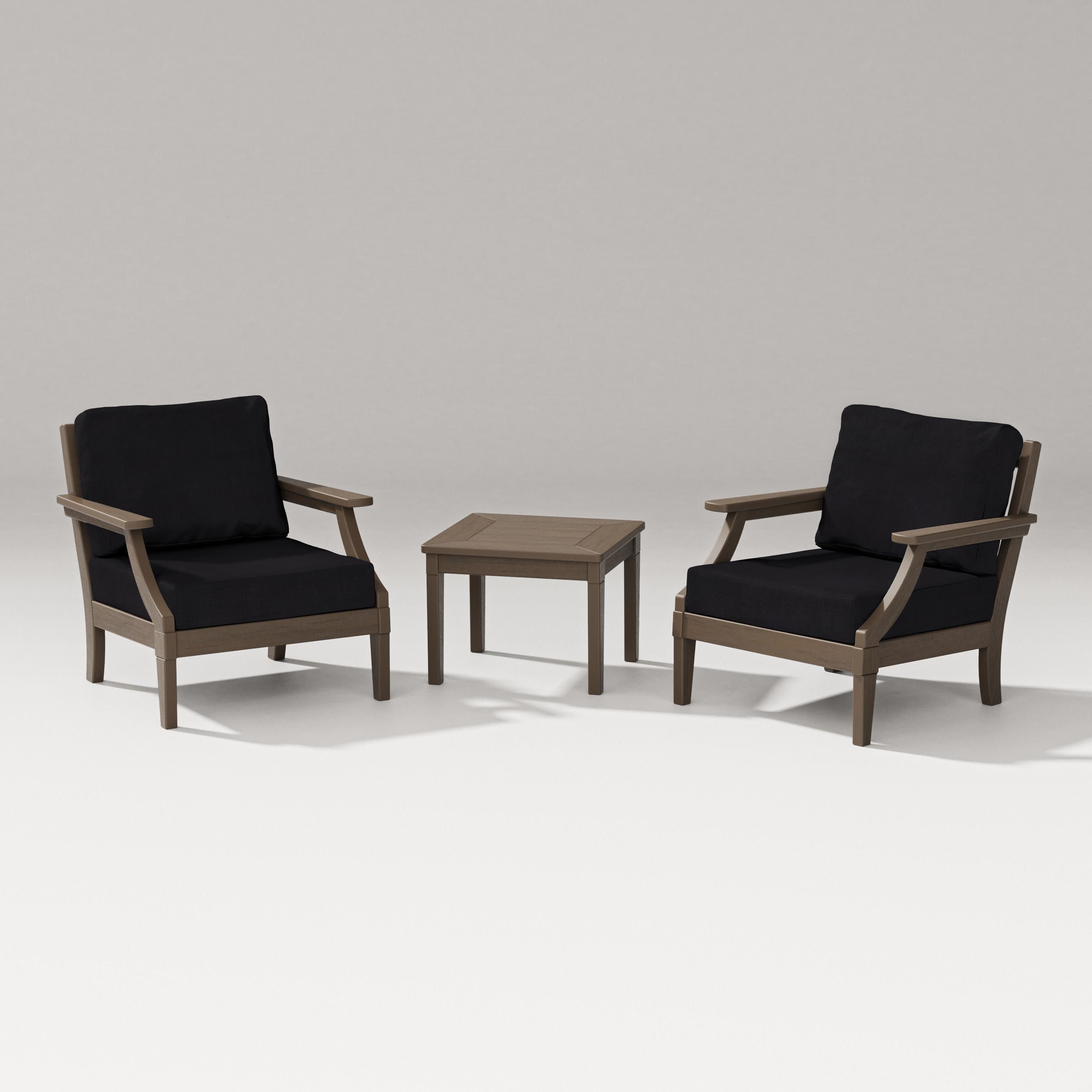 Estate 3-Piece Lounge Chair Set in Kona / Midnight Linen