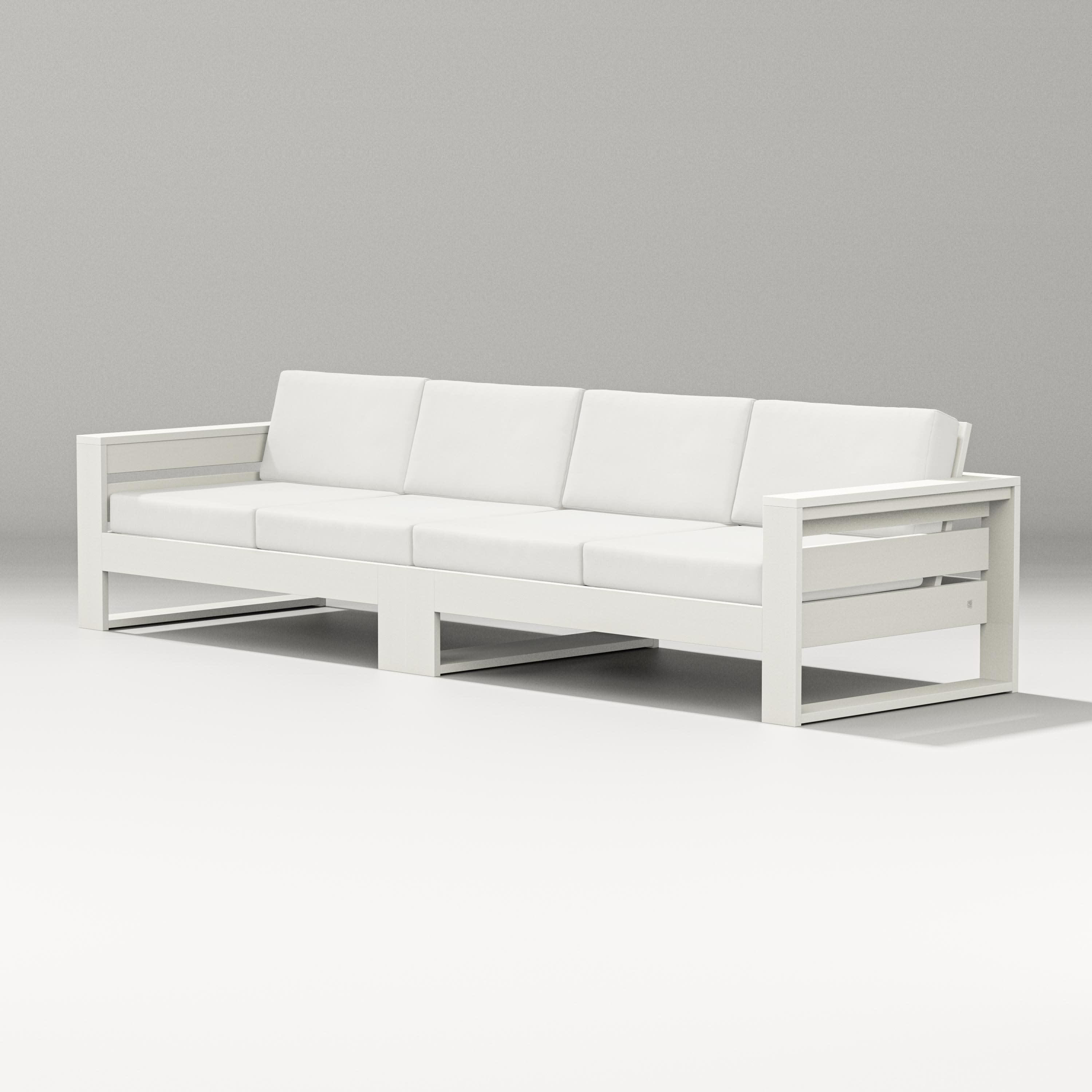 Latitude Straight Sectional in Vintage White / Natural Linen