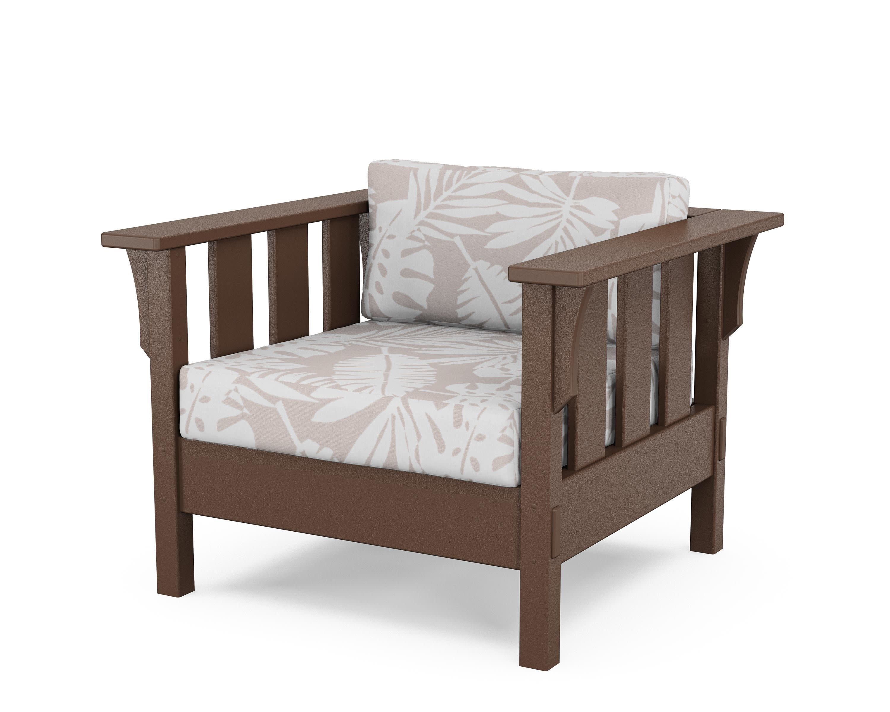 Acadia Deep Seating Chair in Mahogany / Leaf Dune Burlap