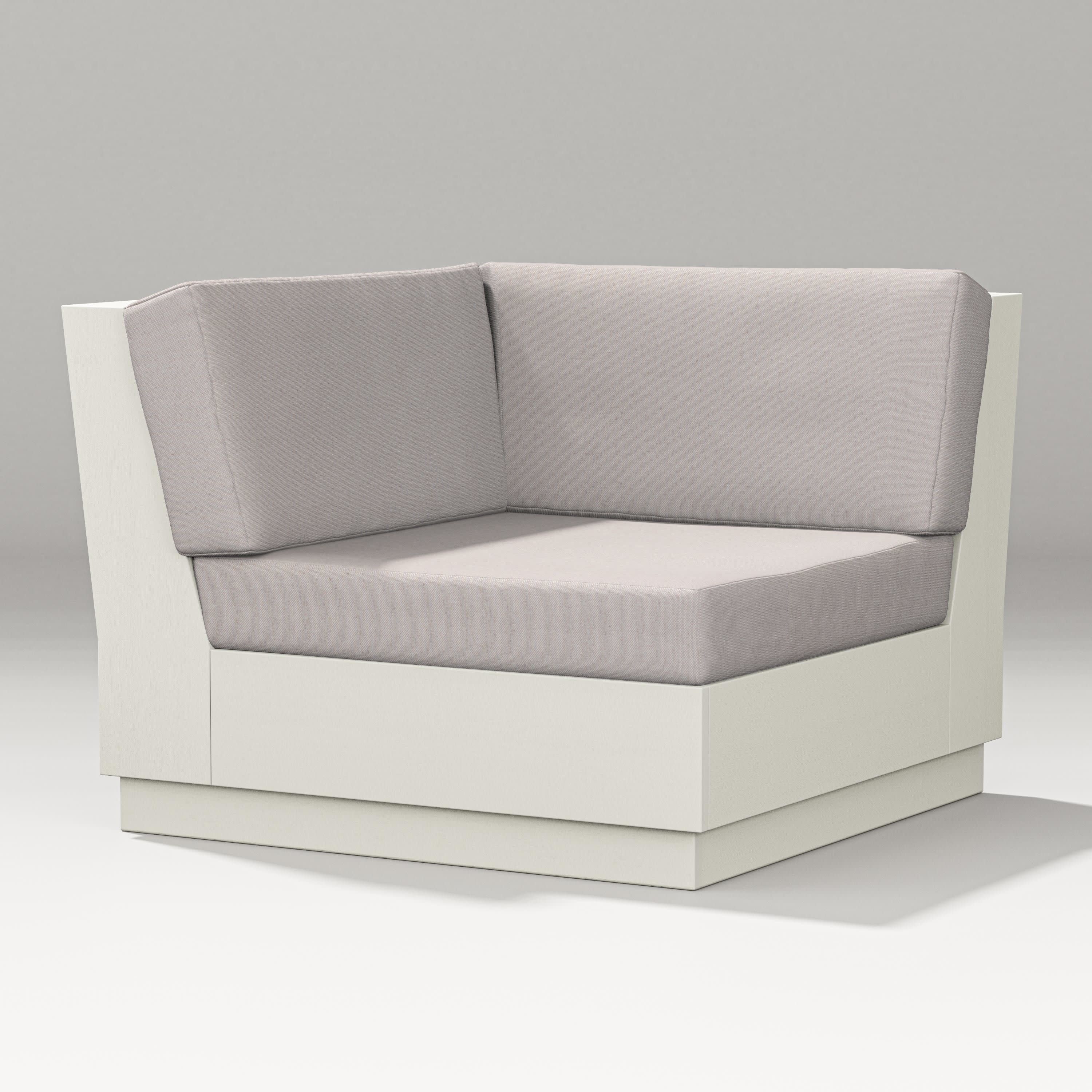 Elevate Modular Corner Chair in Vintage White / Dune Burlap