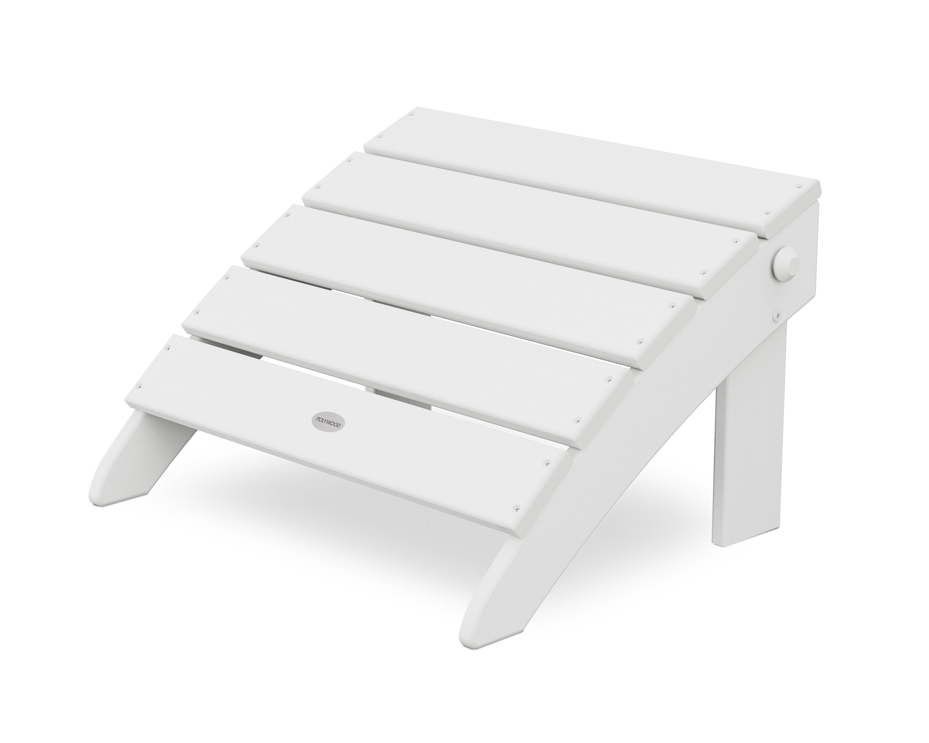 Classic Oversized Adirondack Folding Ottoman in White