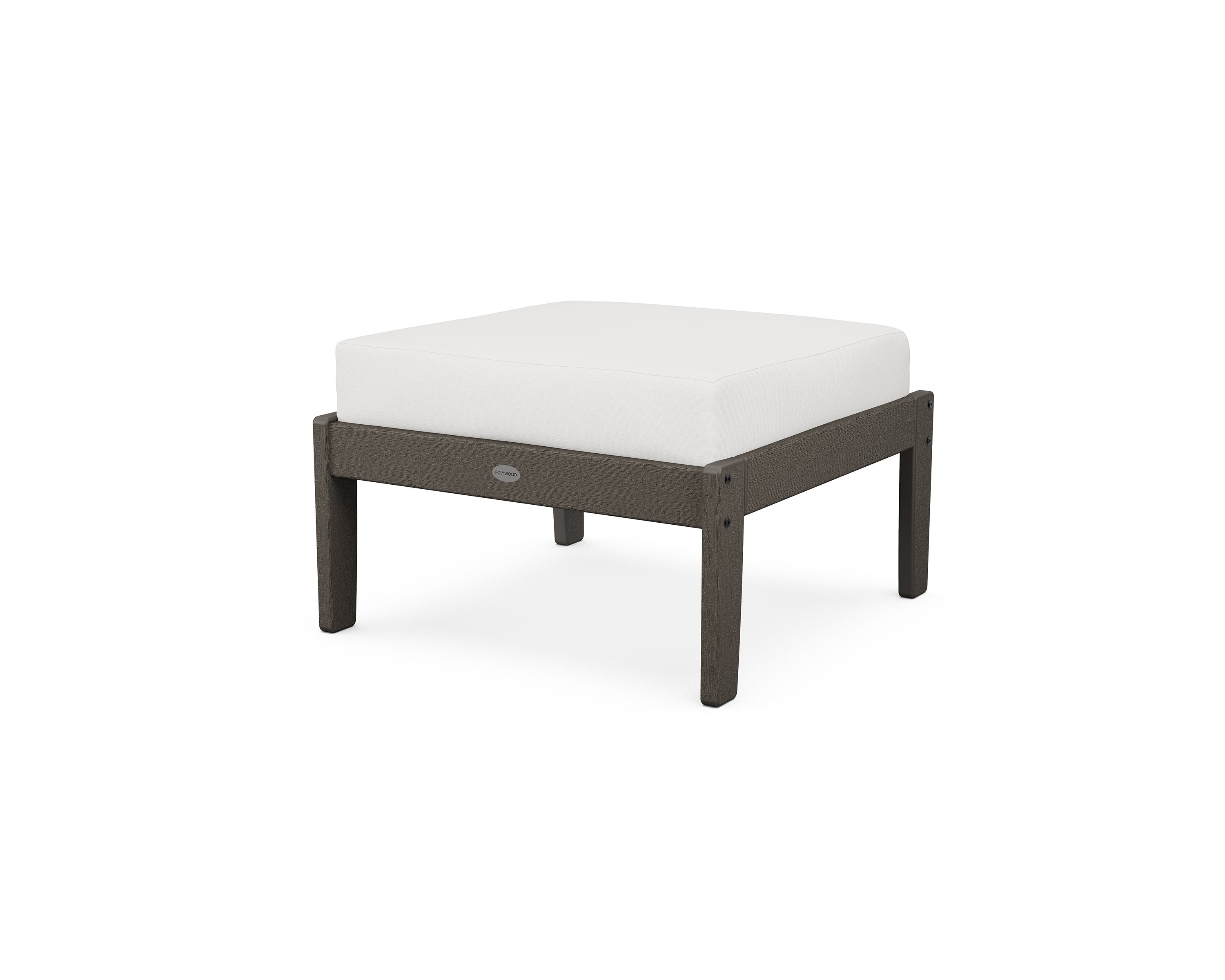 Braxton Deep Seating Ottoman in Vintage Coffee / Natural Linen