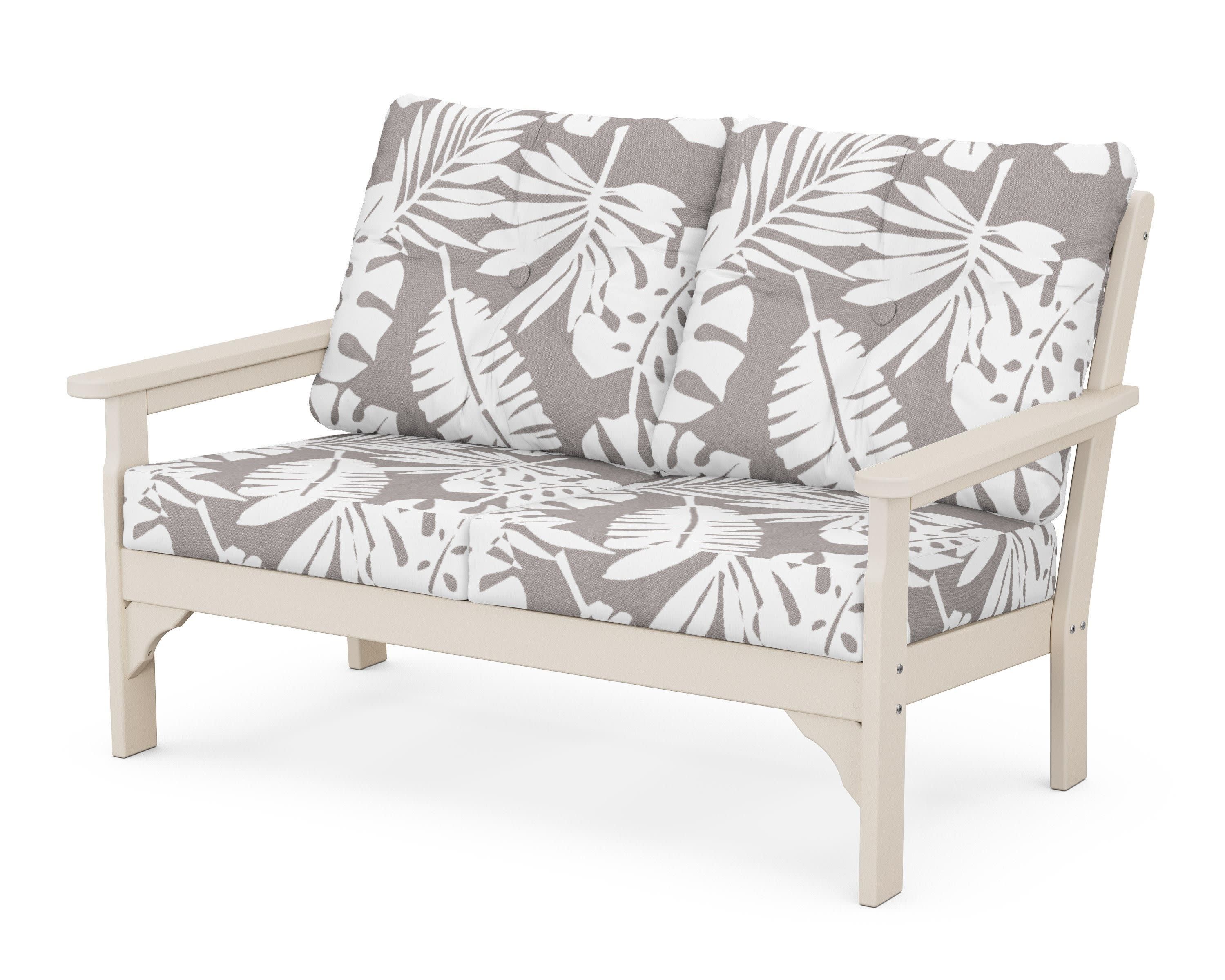 Vineyard Deep Seating Loveseat in Sand / Leaf Grey Mist