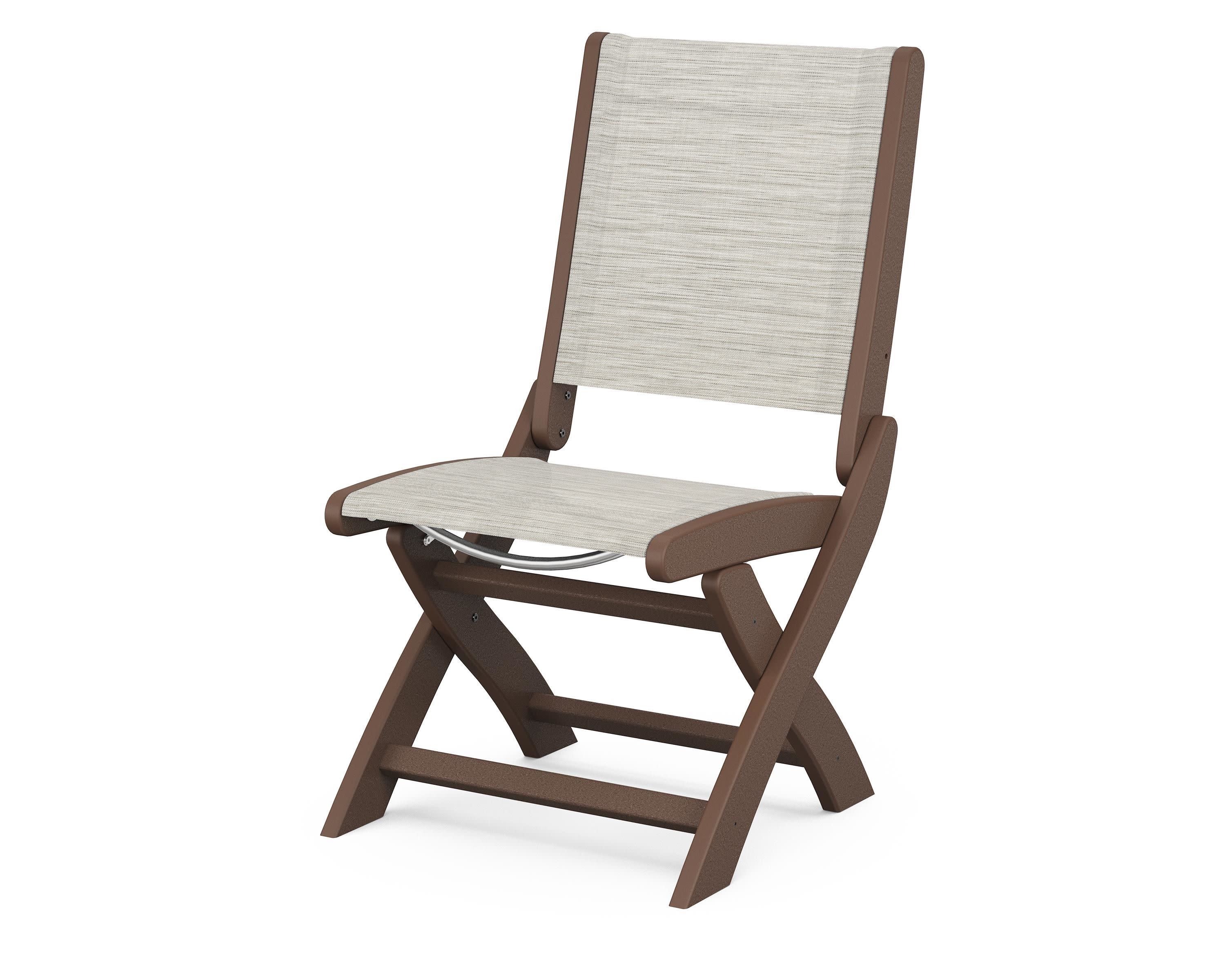 Coastal Folding Side Chair in Mahogany / Birch Sling