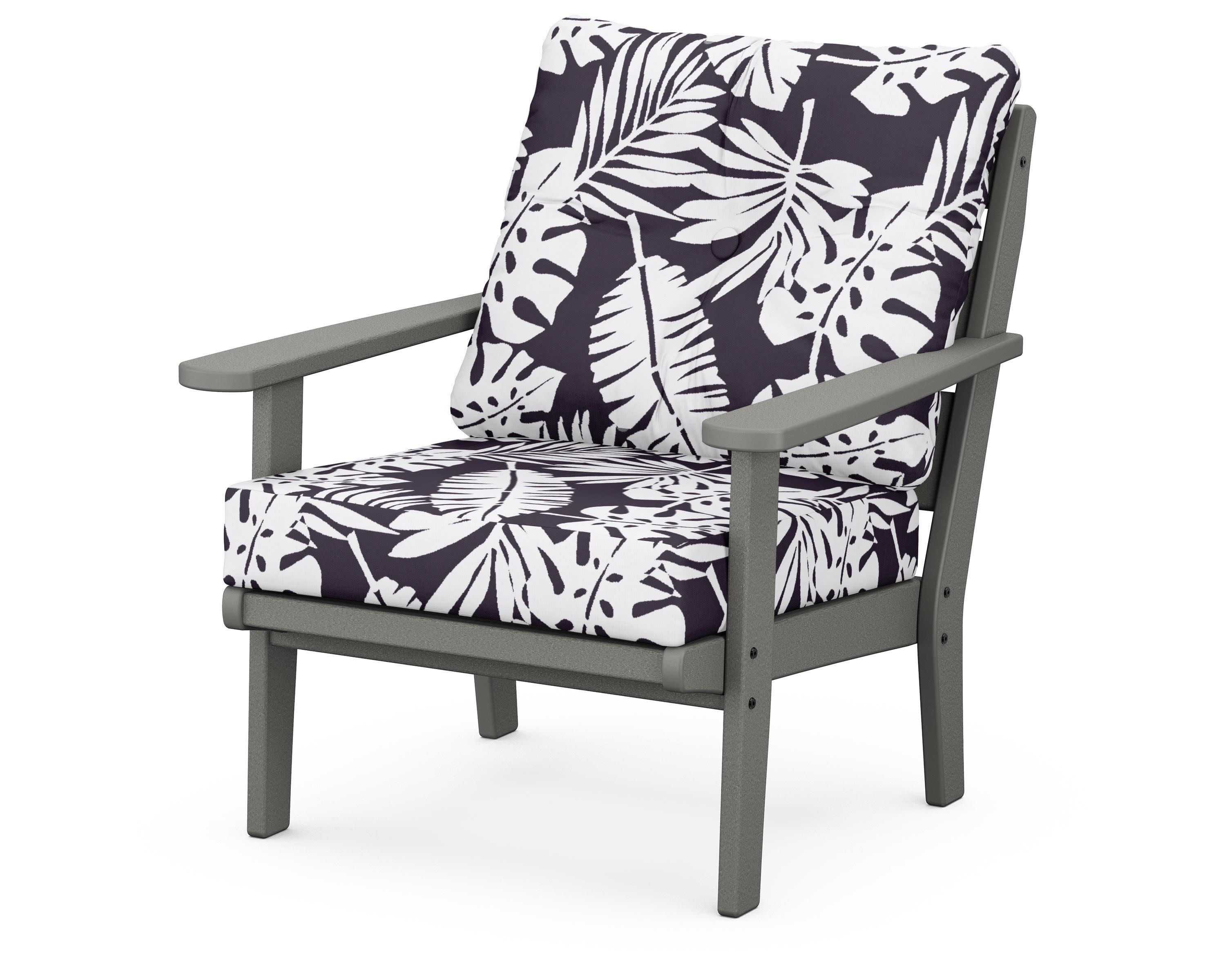 Lakeside Deep Seating Chair in Slate Grey / Leaf Navy