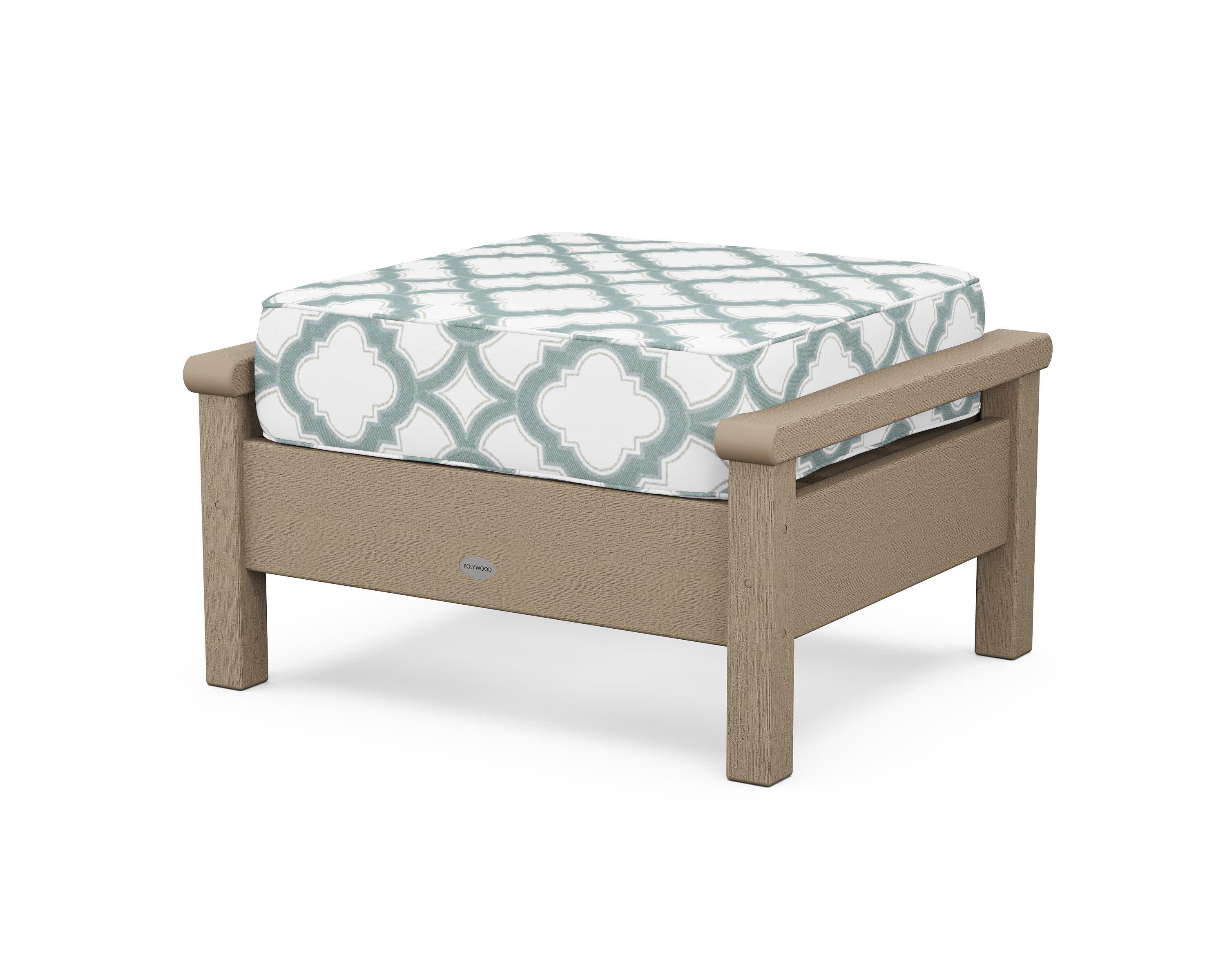 Harbour Deep Seating Ottoman in Vintage Sahara / Trellis Glacier Spa