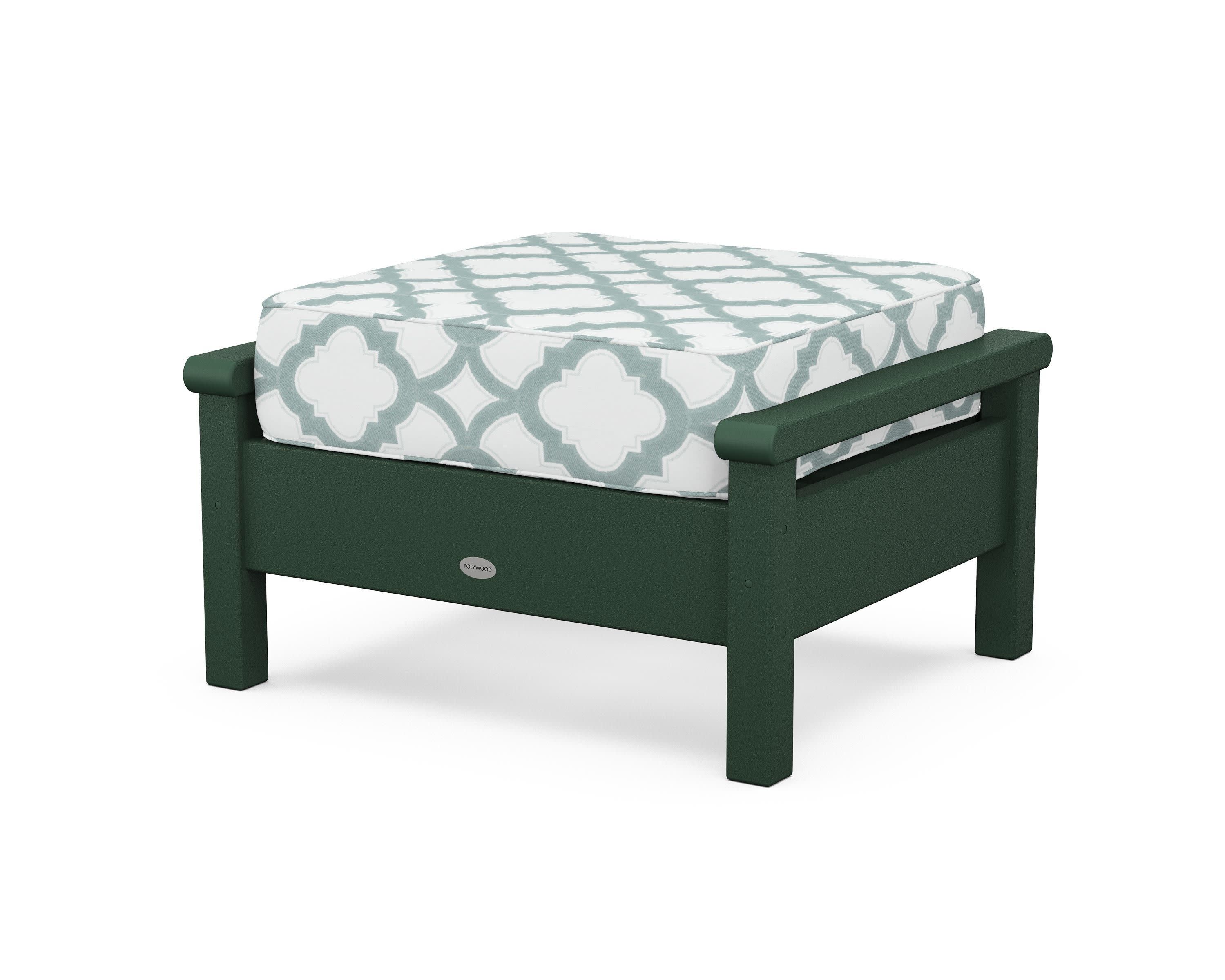 Harbour Deep Seating Ottoman in Green / Trellis Glacier Spa