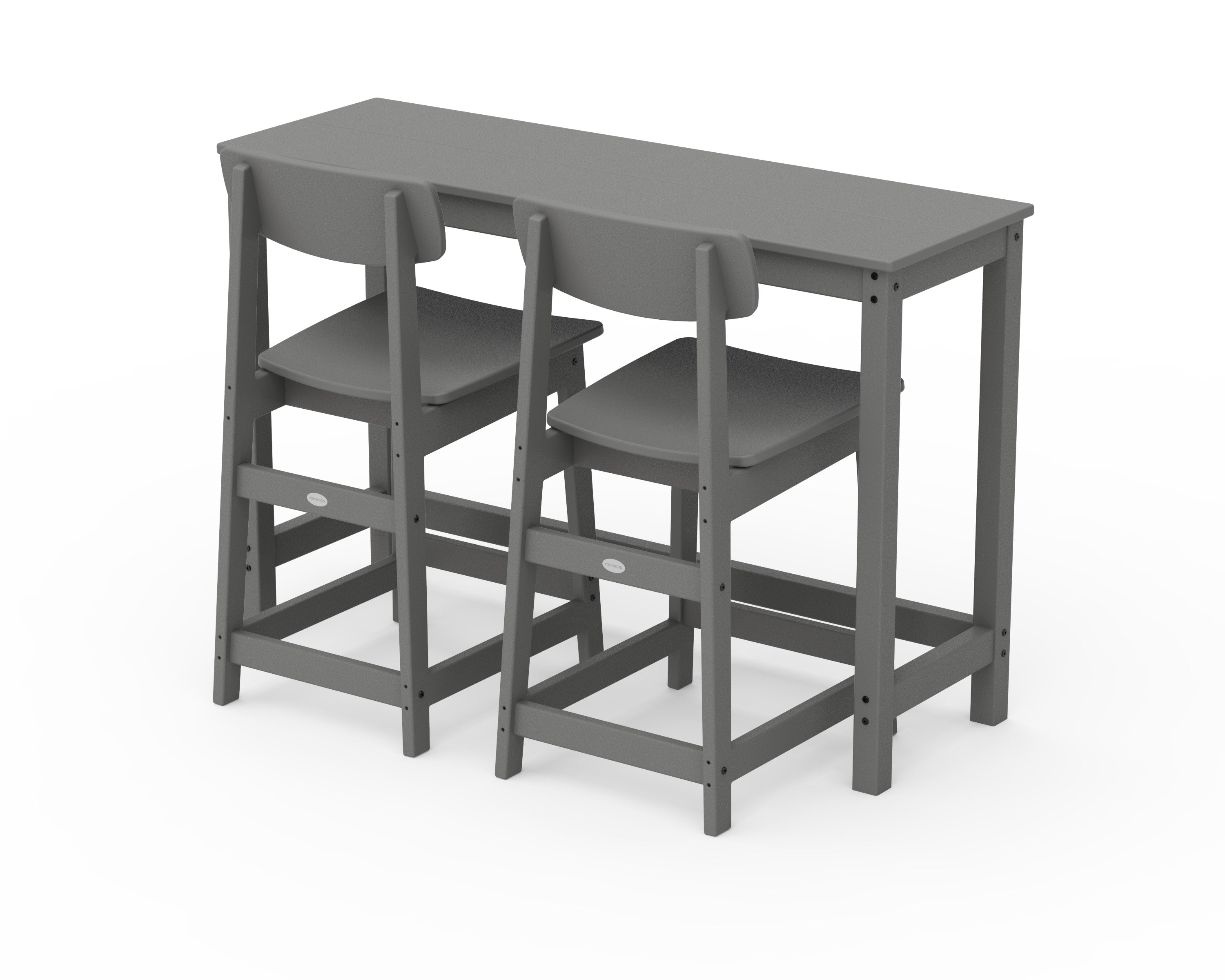 Modern Studio Urban Counter Chair 3-Piece Balcony Set in Slate Grey
