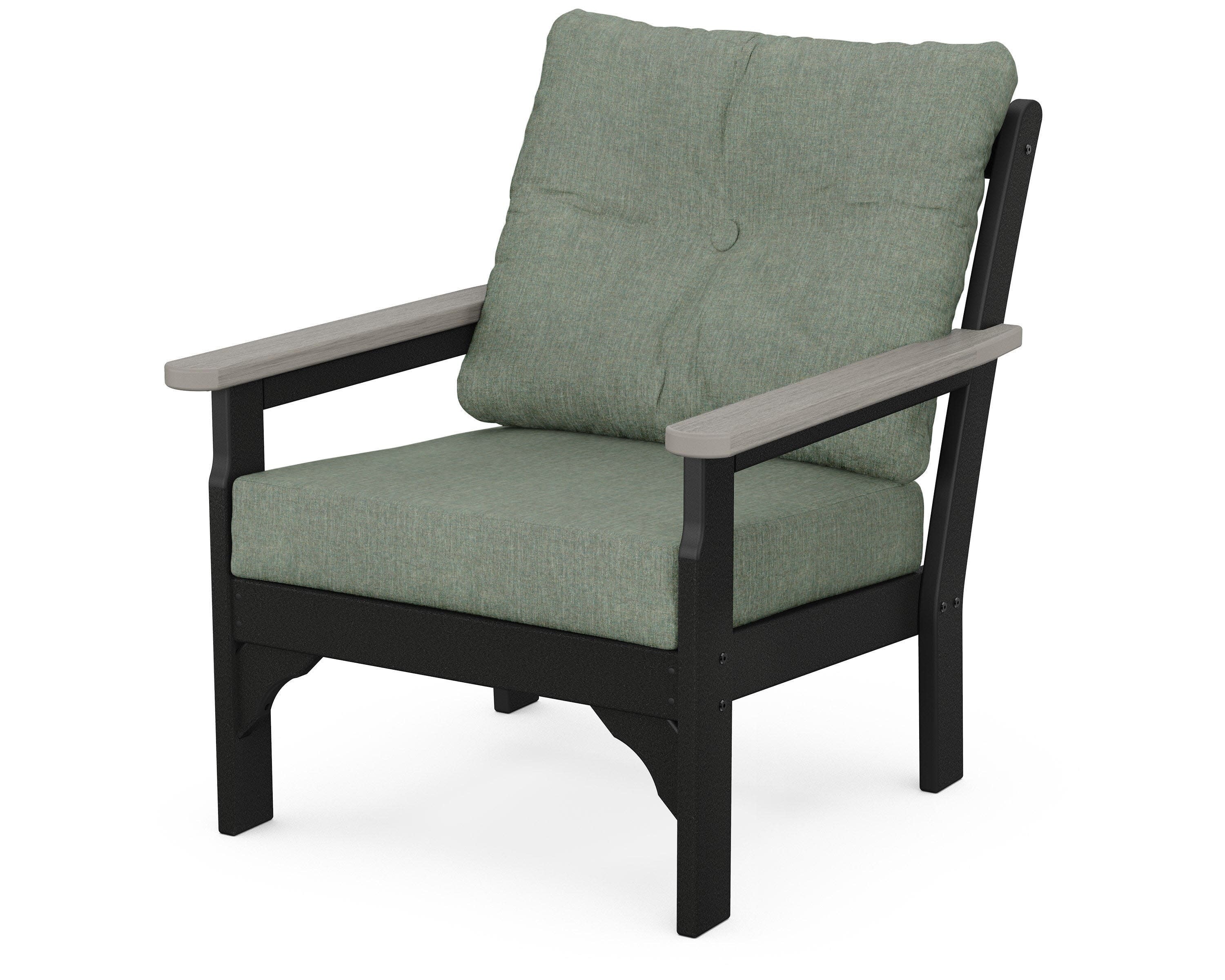 Vineyard Deep Seating Chair in Black / Driftwood / Cast Sage