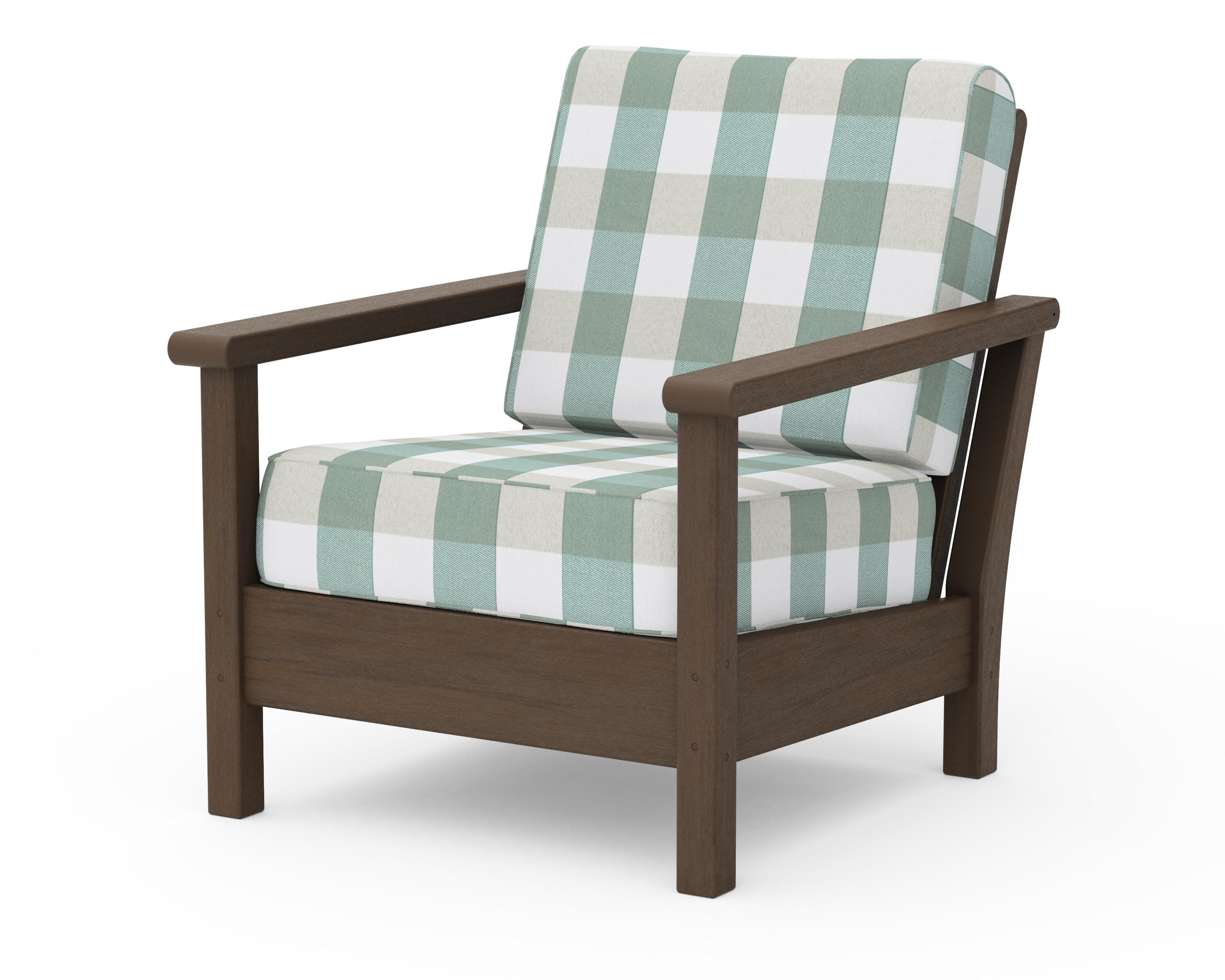 Harbour Deep Seating Chair in Kona / Buffalo Plaid Glacier Spa