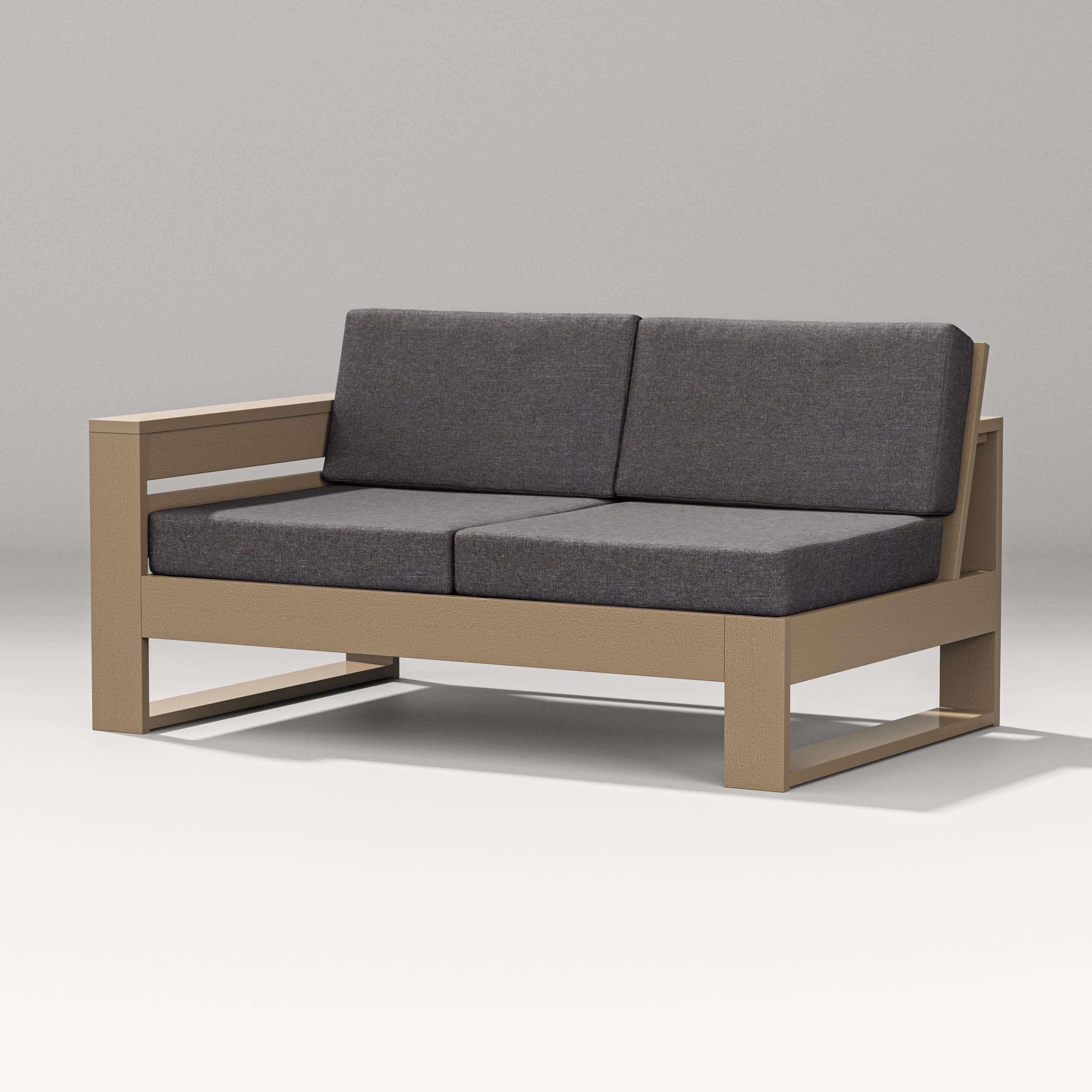 Latitude Modular Left Arm Loveseat in Vintage Sahara / Ash Charcoal
