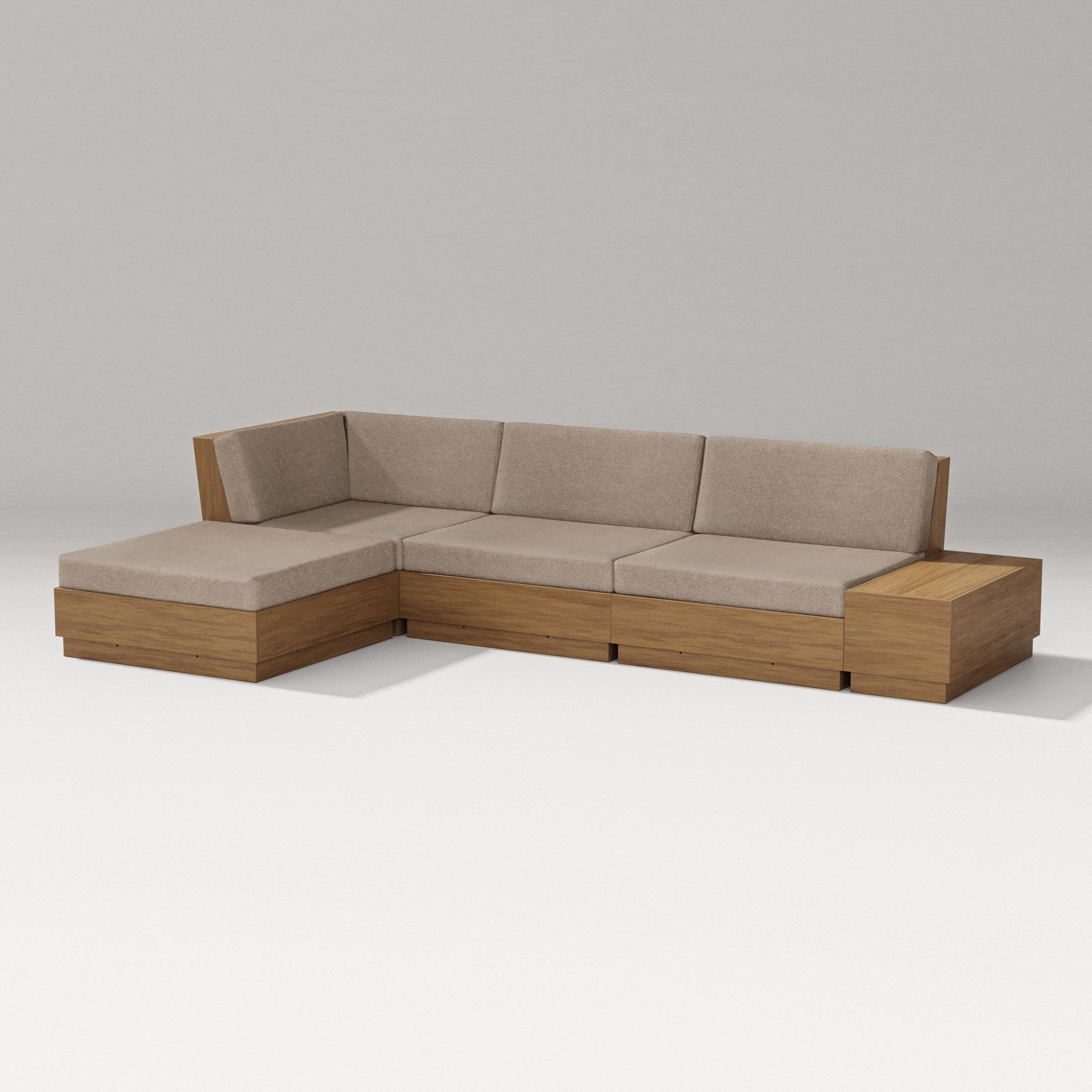 Elevate Chaise Sectional in Natural / Spiced Burlap