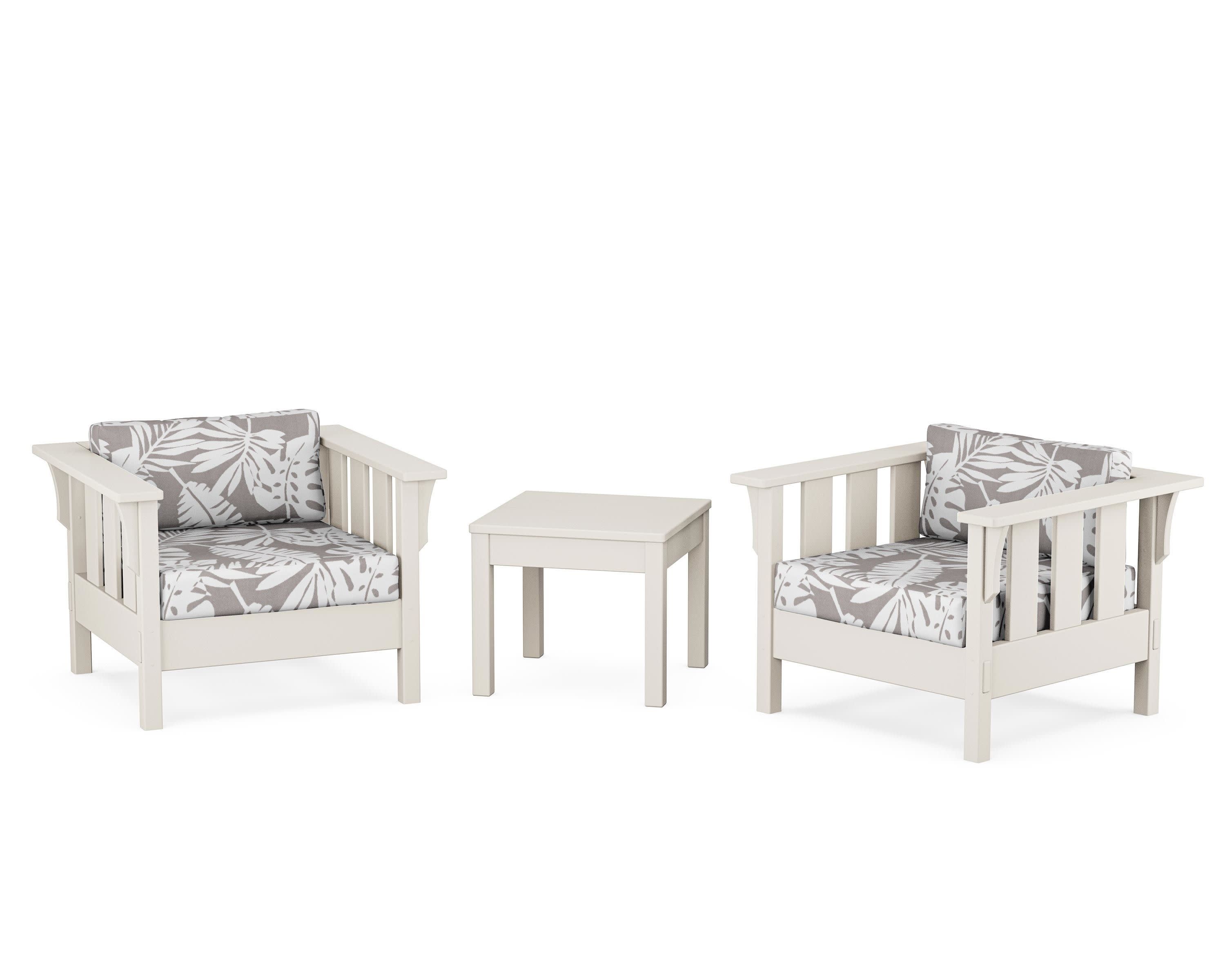 Acadia 3-Piece Deep Seating Set in Sand / Leaf Grey Mist