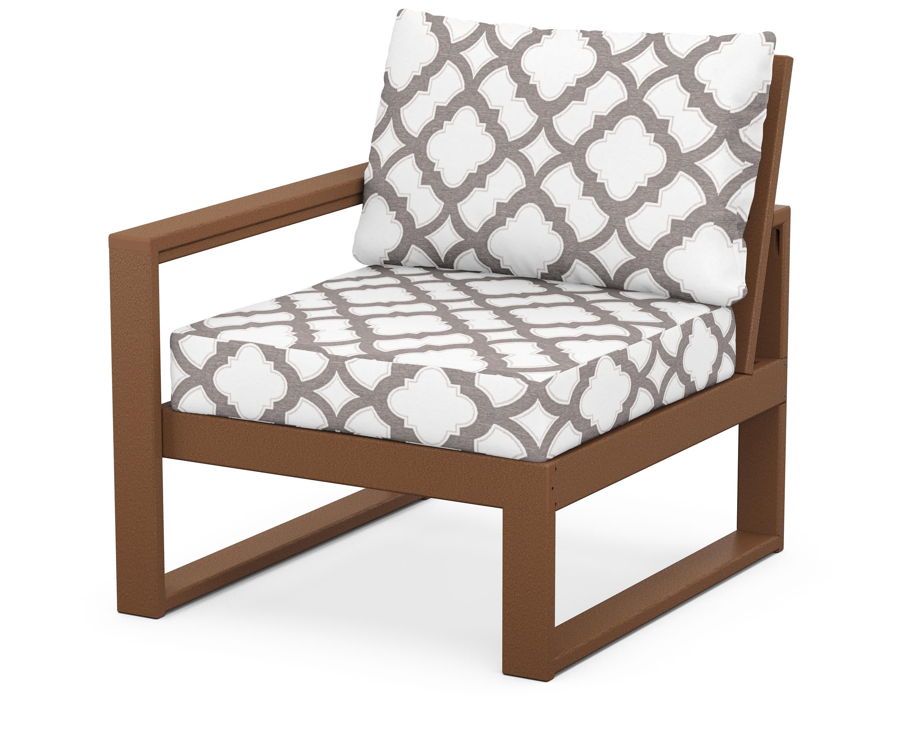 EDGE Modular Left Arm Chair in Teak / Trellis Grey Mist