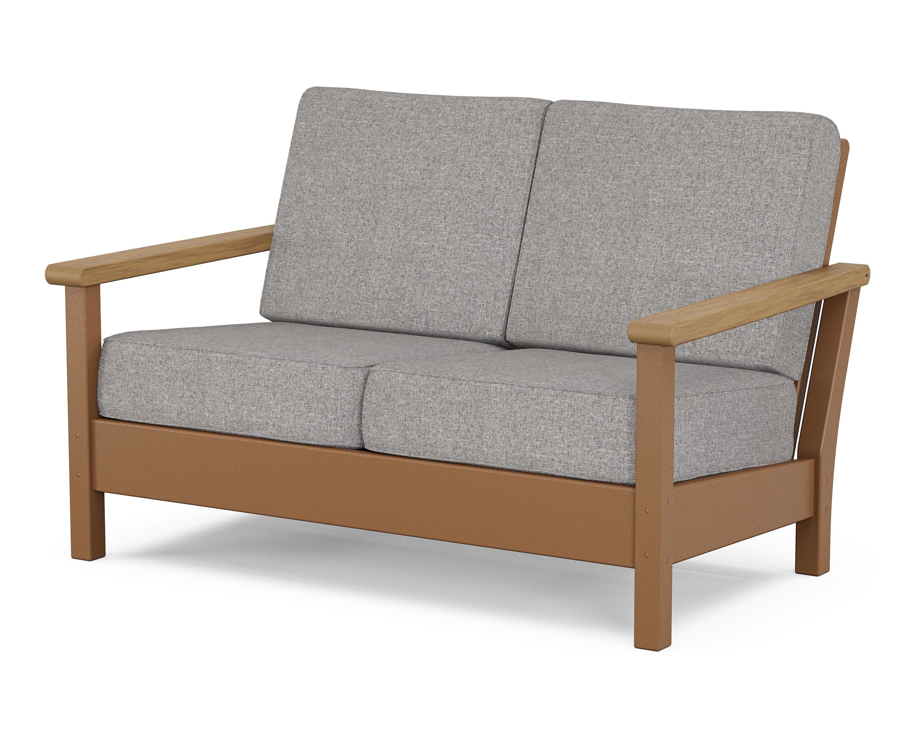 Harbour Deep Seating Loveseat in Teak / Natural / Grey Mist