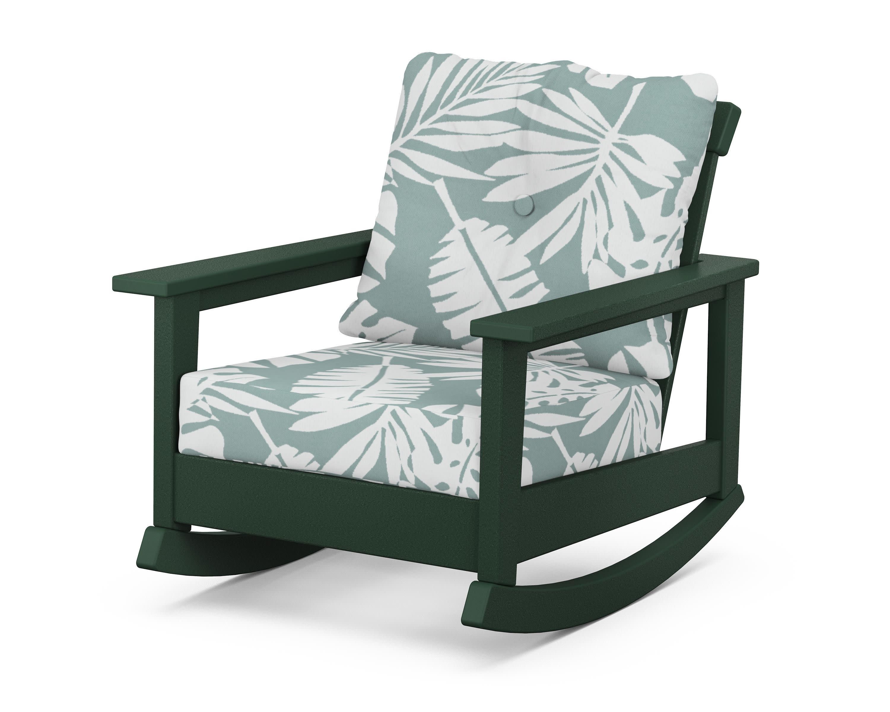 Prescott Deep Seating Rocking Chair in Green / Leaf Glacier Spa